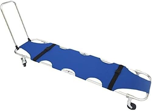Folding Portable Stretcher with Wheels, Lightweight Aluminum Alloy Rescue Stretcher, Foldable Patient Transport Stretcher for Hospital, Home, and Ambulance Use