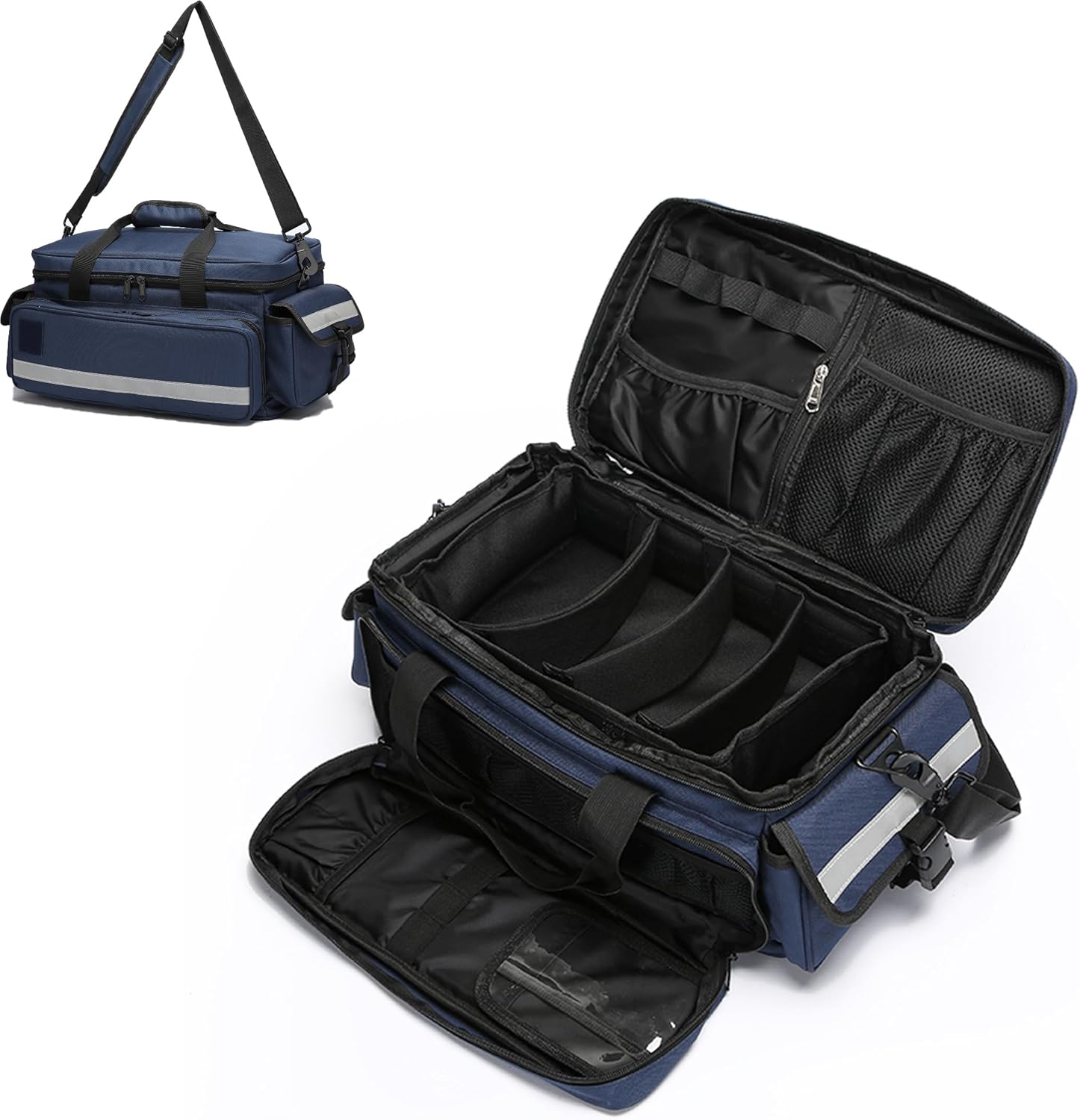 Medical Bag,First Aid Bag,Emergency Bag, Organizer Professional First Responder Trauma Bag with Detachable Dividers for Nurses,Home Health Care, EMT(Bag Only)