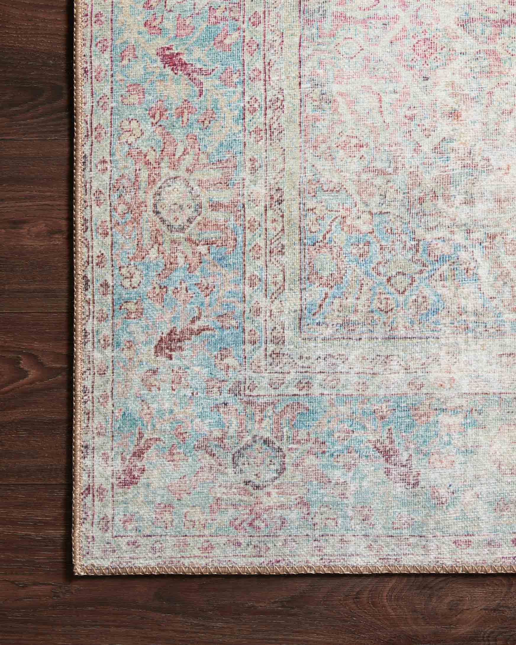 Loloi II Wynter Collection - Traditional Power Loomed Rug in Red & Teal (WYN-04)