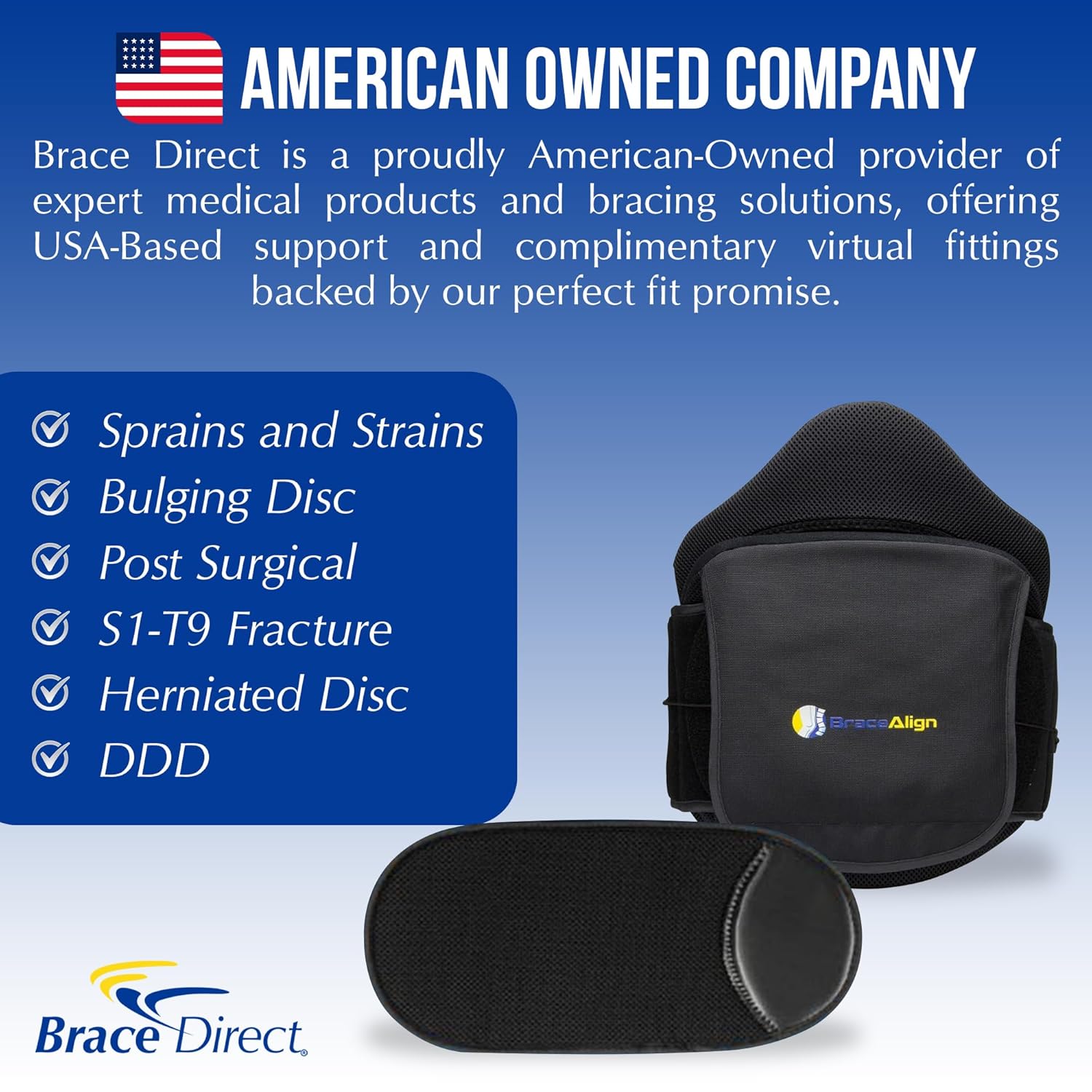 VertebrAlign LSO Lumbar Back Brace, Medical Grade Lower Back Pain Relief for Herniated Discs, Sciatica, Post-Op, PDAC L0631 L0637 L0648 L0650, Black, Size Fits Most (23–50 in Waist)