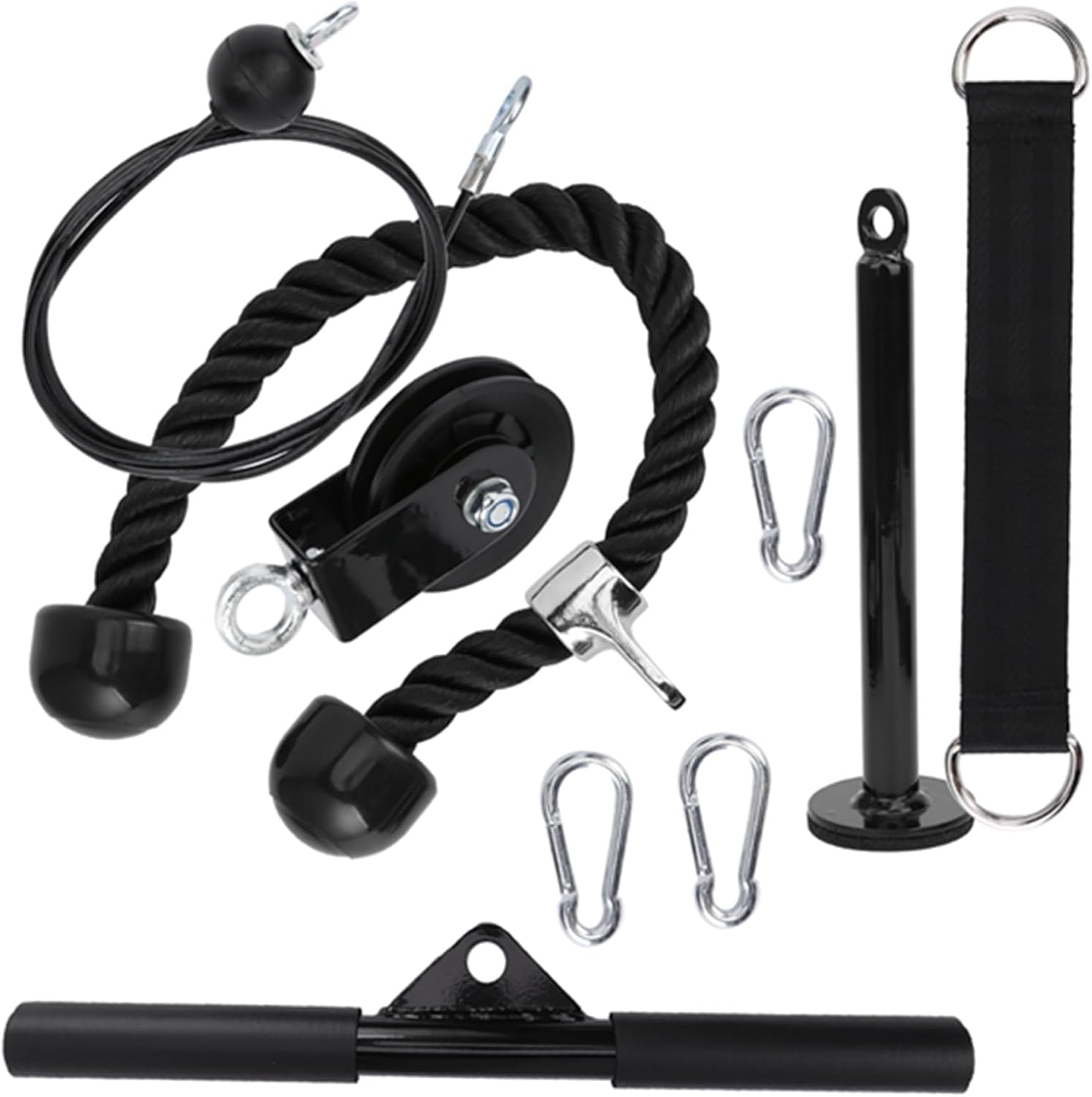 GOTOTOP 9Pcs DIY Fitness Equipment Set, Durable Steel and Nylon Workout Gear for Home Gym, Arm and Forearm Strength Training Equipment, Easy to Use Pulley System for Home and Gym Users