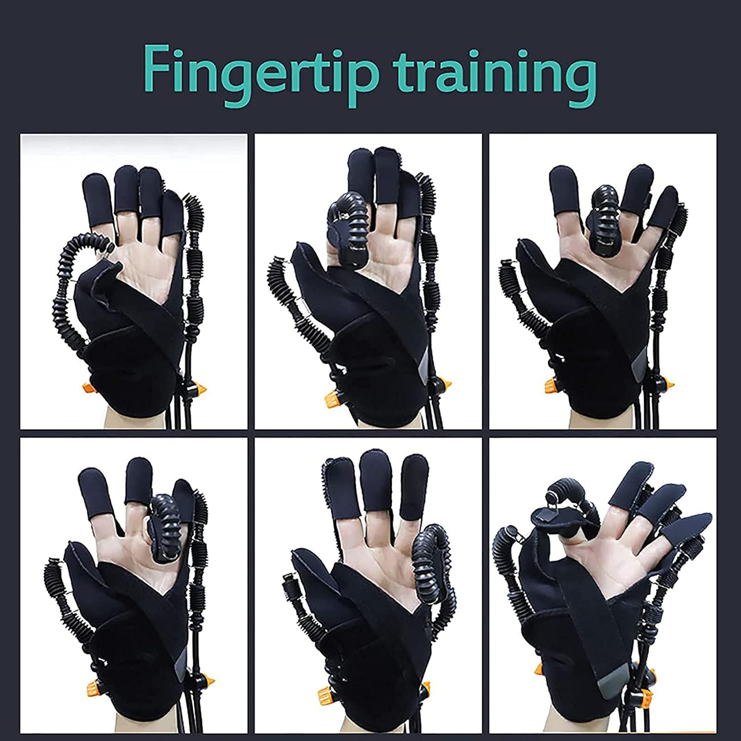 Nerve Massager Manual Training Exercise Five Fingers Rehabilitative Orthoses Soft Resting Hand Splint for Flexion Contracture,Left,S