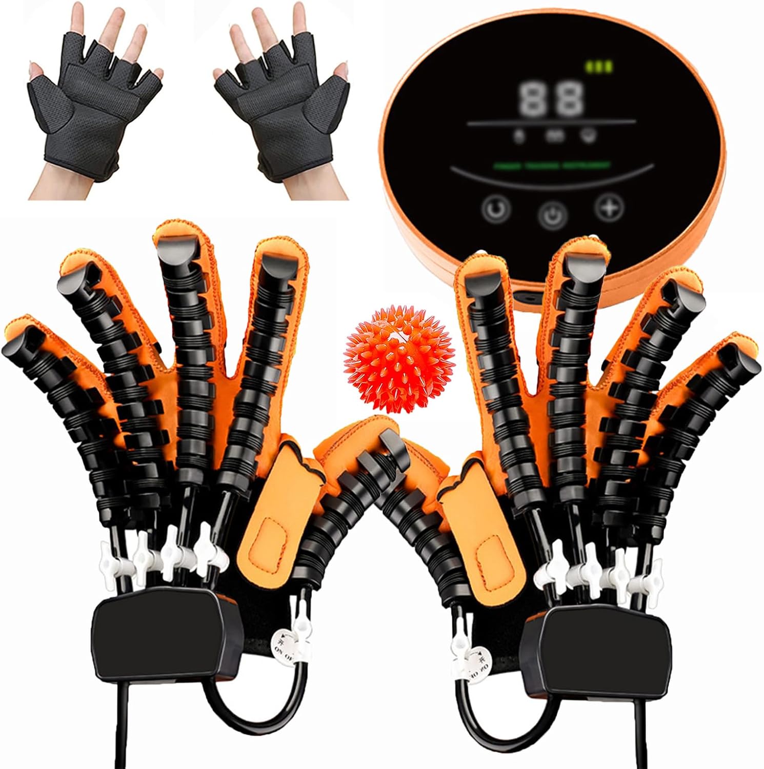 1 Pair Rehabilitation Massage Robot Glove, Finger Training Stroke Hand Splint Finger Orthosis, Functional Hand Splint Long-Term Relief