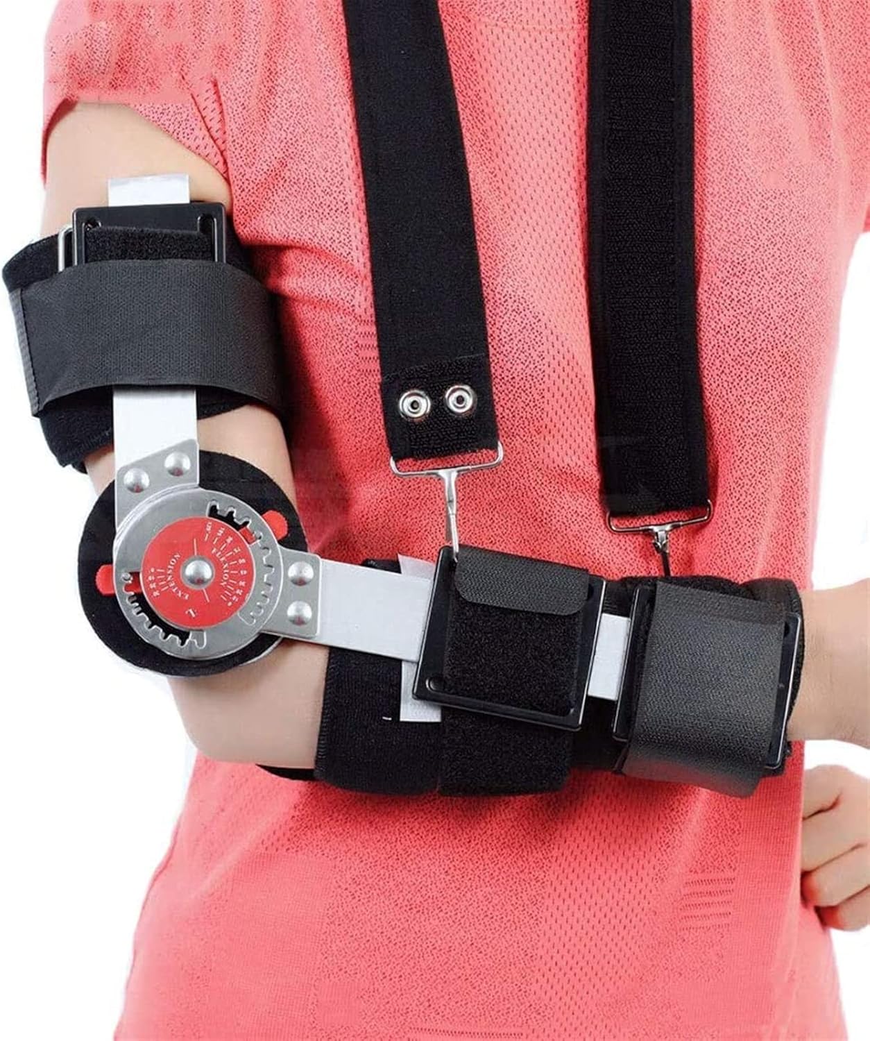 Elbow Brace with Strap for Tendonitis,Hinged Elbow Brace with Strap, Post OP Elbow Brace Stabilizer Splint Arm Orthosis Injury Recovery Support,Right
