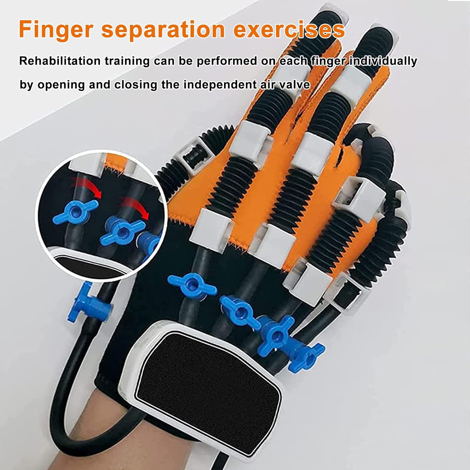 Hemiplegia Finger Rehabilitation Trainer Robot Gloves, Stroke Hemiplegia Rehabilitation Training Equipment, Finger Straightening Brace Guard Protector, for Patients with Hand Dysfunction