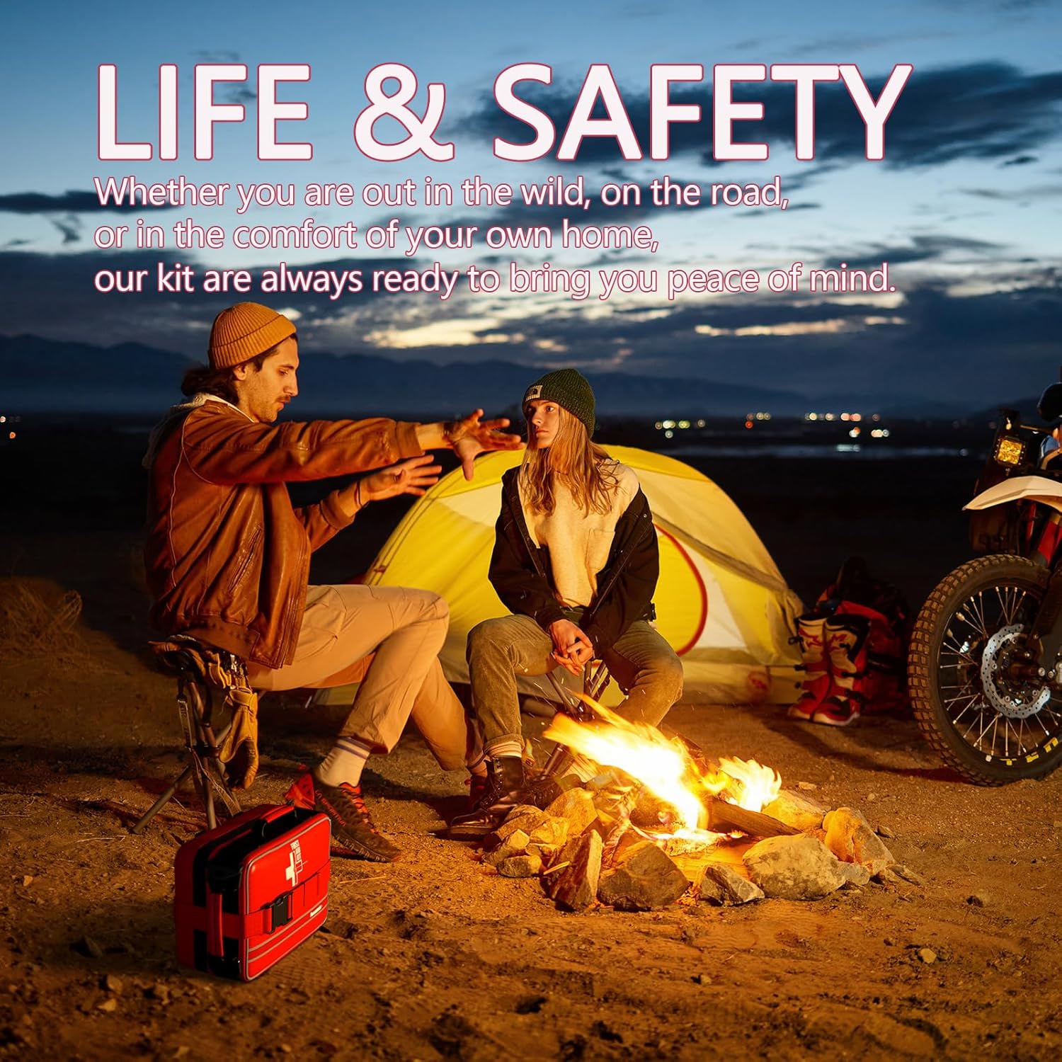 Comprehensive First aid Kits, First Aid Trauma Kit with Labelled Compartments for Cars, Home, Office, Backpacking, Camping, Traveling, and Cycling -324 Pieces