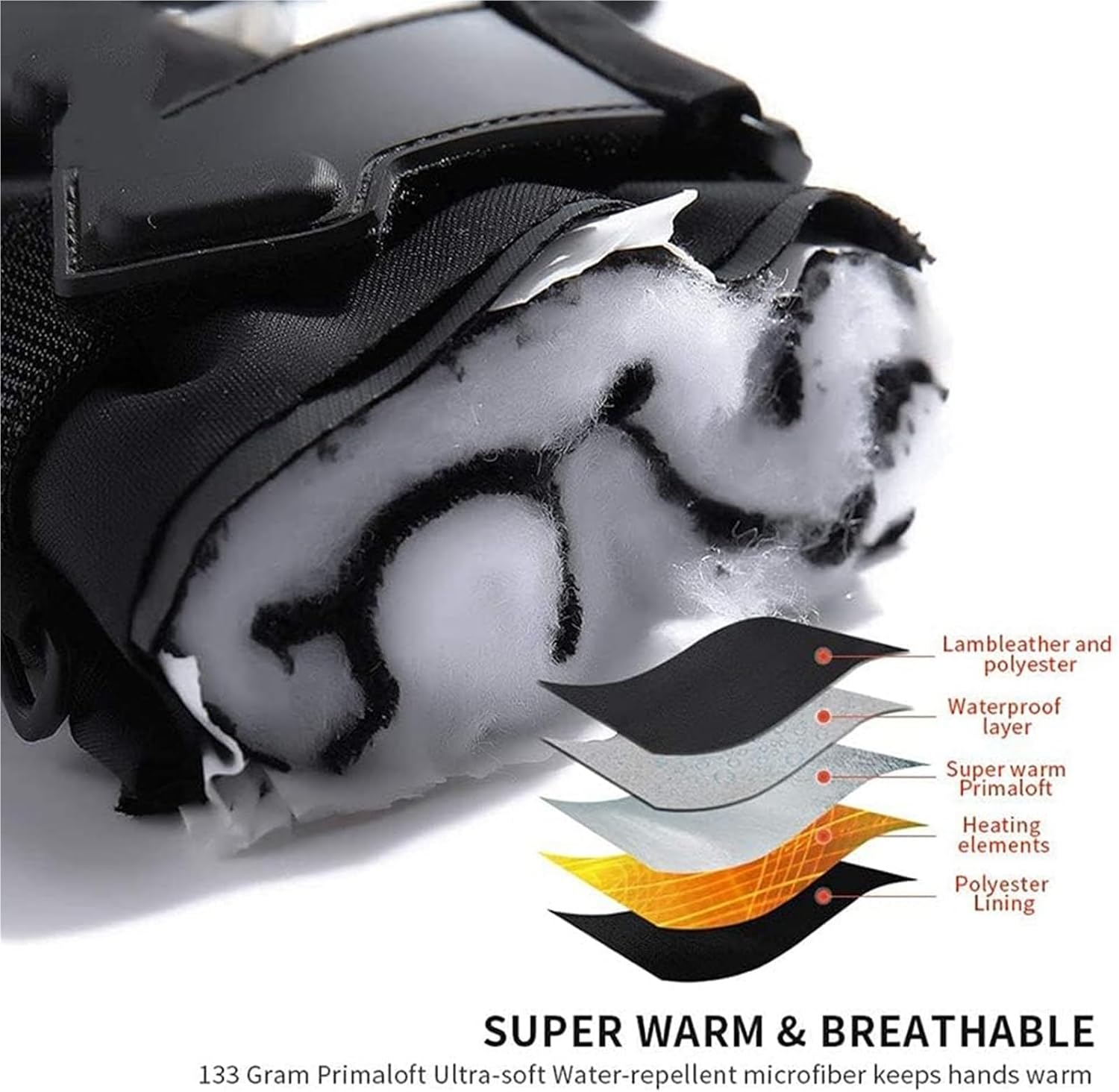 Winter Gloves,Heated Gloves, 3000 MAh Rechargeable Electric Arthritis Hand Warmer Heated Ski Gloves Mittens Snow Winter