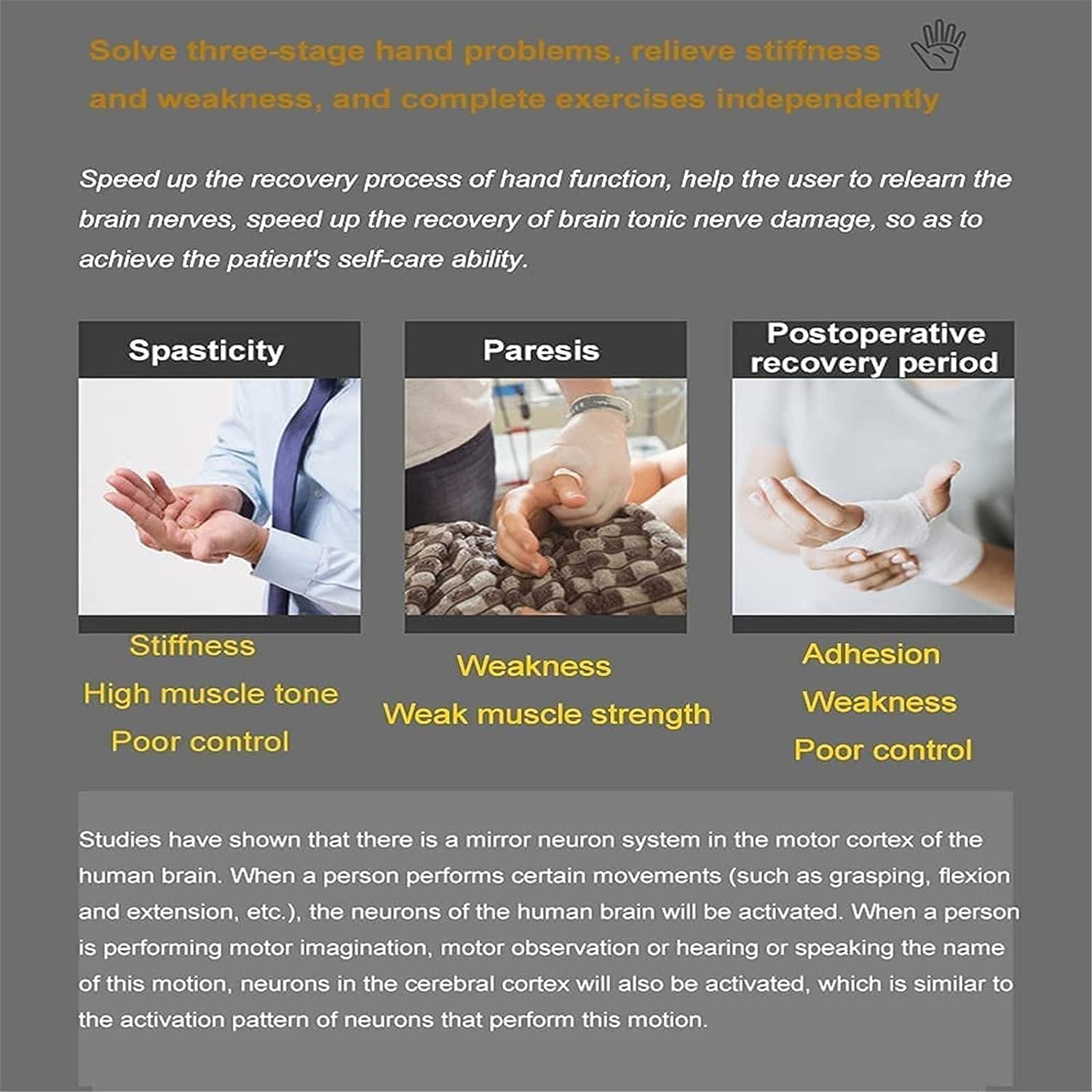 Hand Rehabilitation Robot Gloves Rehabilitation Robot Gloves, Finger Straightening Brace Guard Protector,Family Car Training Smart Glove Stroke Recovery,For Hand Rehabilitation ( Color : Lefthand , Si