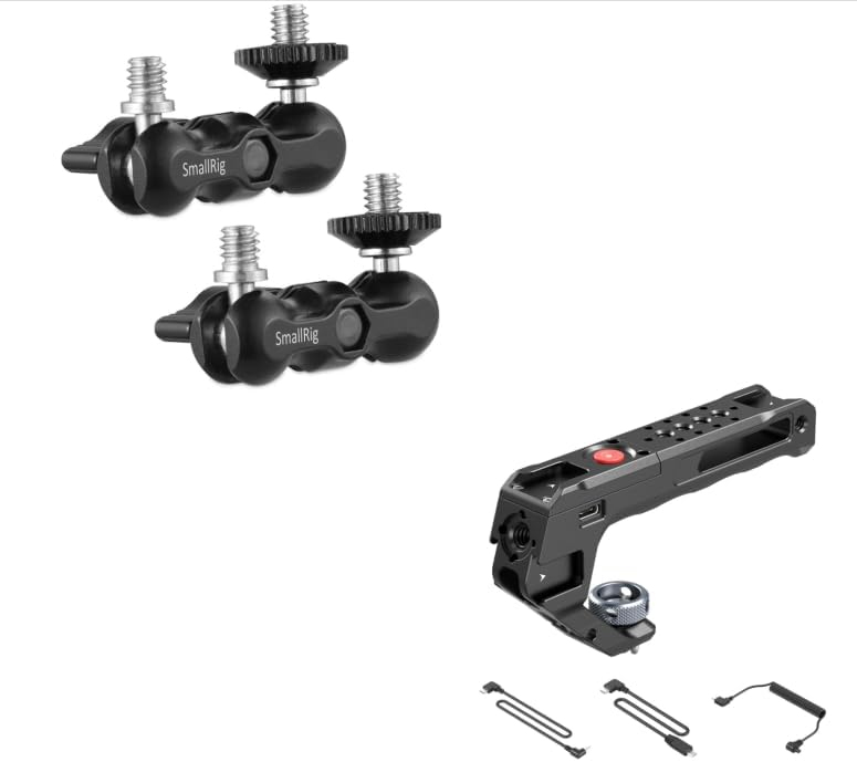 SmallRig Universal Magic Arm with Small Ballhead (2pcs)+Top Handle with Record Start/Stop Remote Trigger for ARRI 3/8”-16 Hole