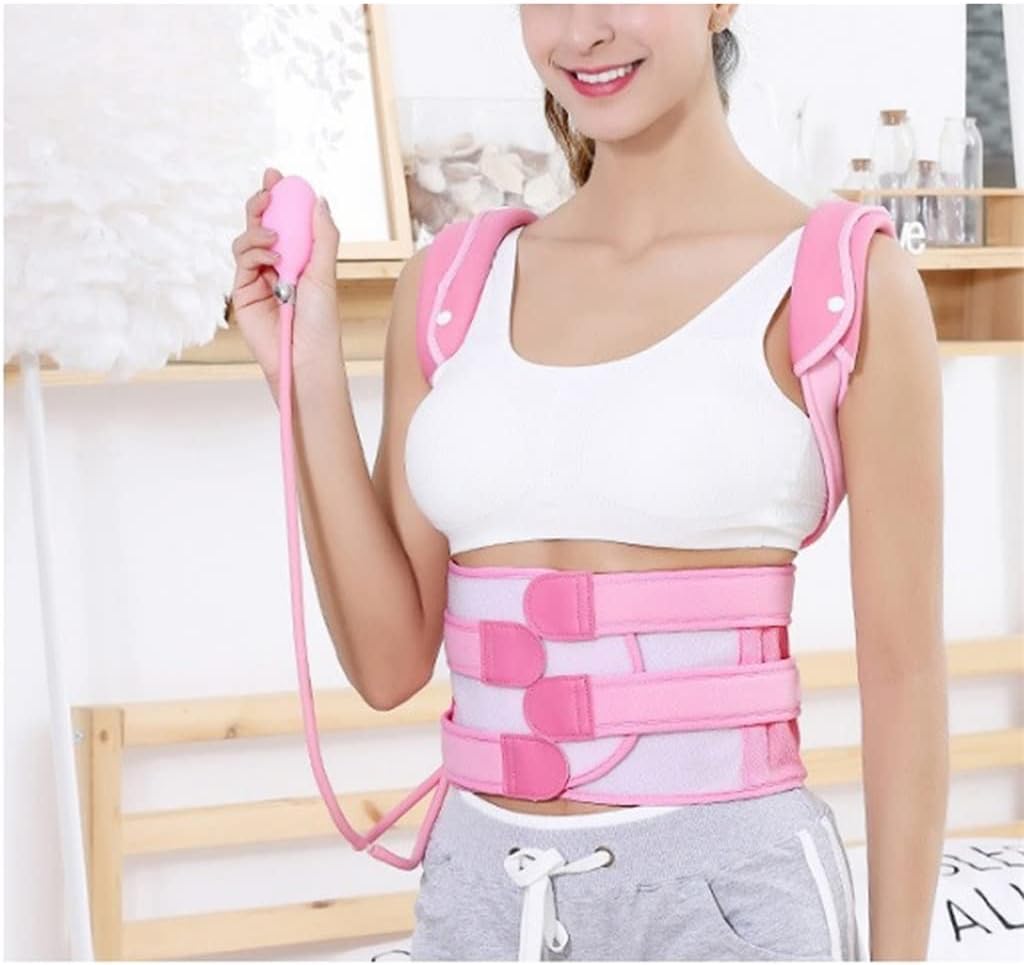 Posture Corrector Belt Inflatable Orthosis Pull Shoulder Support Spine Scoliosis Upper Back Brace Waist(M Code)