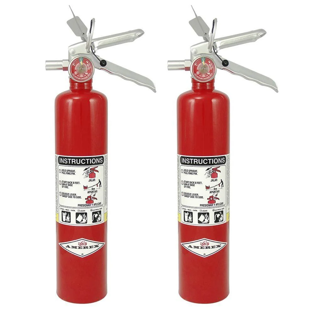 Amerex B417, 2.5 lb. ABC Class A B C Fire Extinguisher with Wall Bracket, 2 Pack