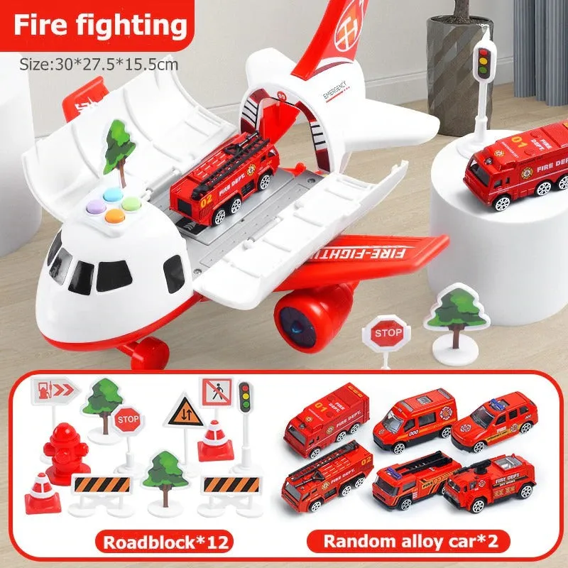 Extra Large Airplane Toy Set with Sound Lights and 20 Pieces for Kids
