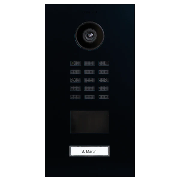 DoorBird D2101V IP Video Door Station, 1 Call Button in Black Blue, RAL 5004