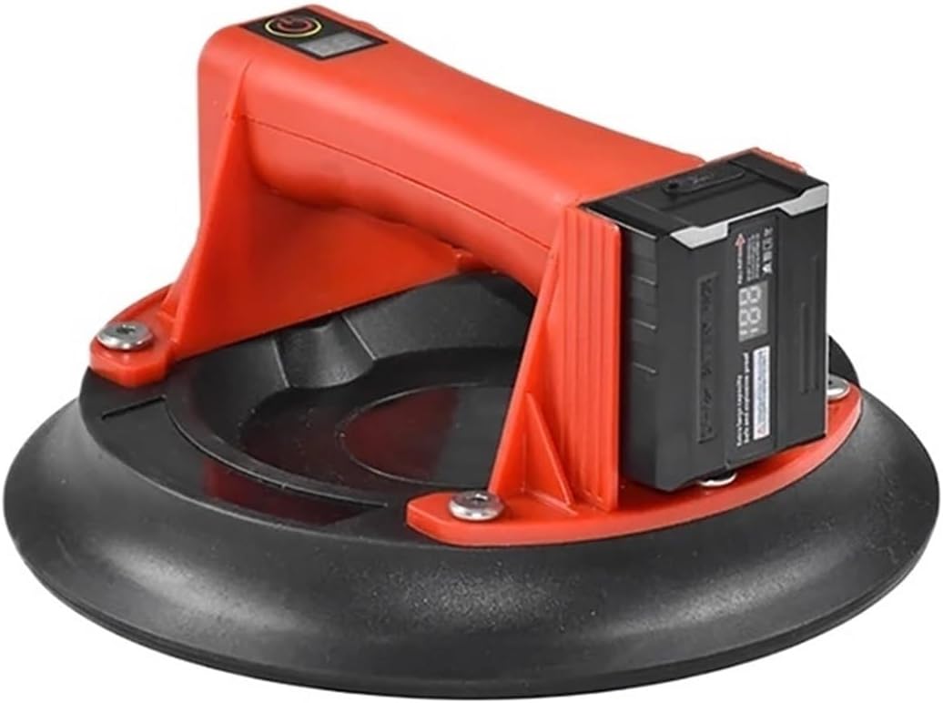 8'' Electric Vacuum Suction Cup Arc Bottom s Ceramic Tile Lift Heavy Lifting Tools 2400mAh Battery Bearing 200kg Suction Cup(Rojo)