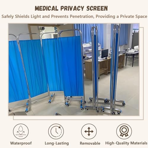 3-Panel Medical Privacy Screen with Rolling Casters - Portable Room Divider for Hospital, Clinic & Home Use - Durable & Robust Privacy Solution