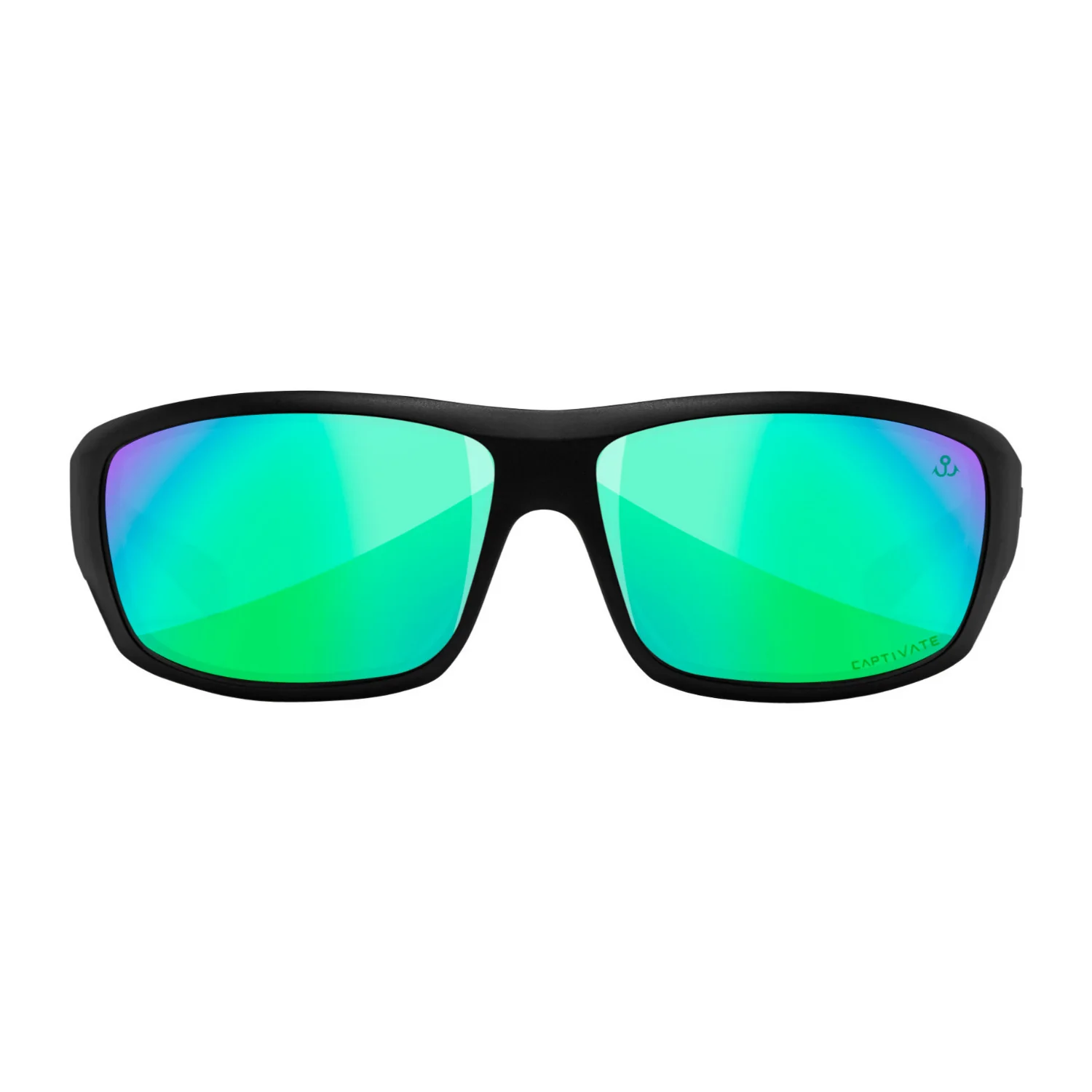 Wiley-X WX Omega Sunglasses (Captivate Polarized Green Mirror Lens, Black Frame)