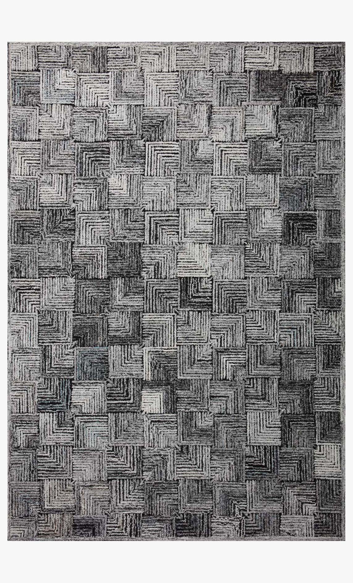 Loloi Prescott Collection - Contemporary Hooked Rug in Silver (PRE-03)