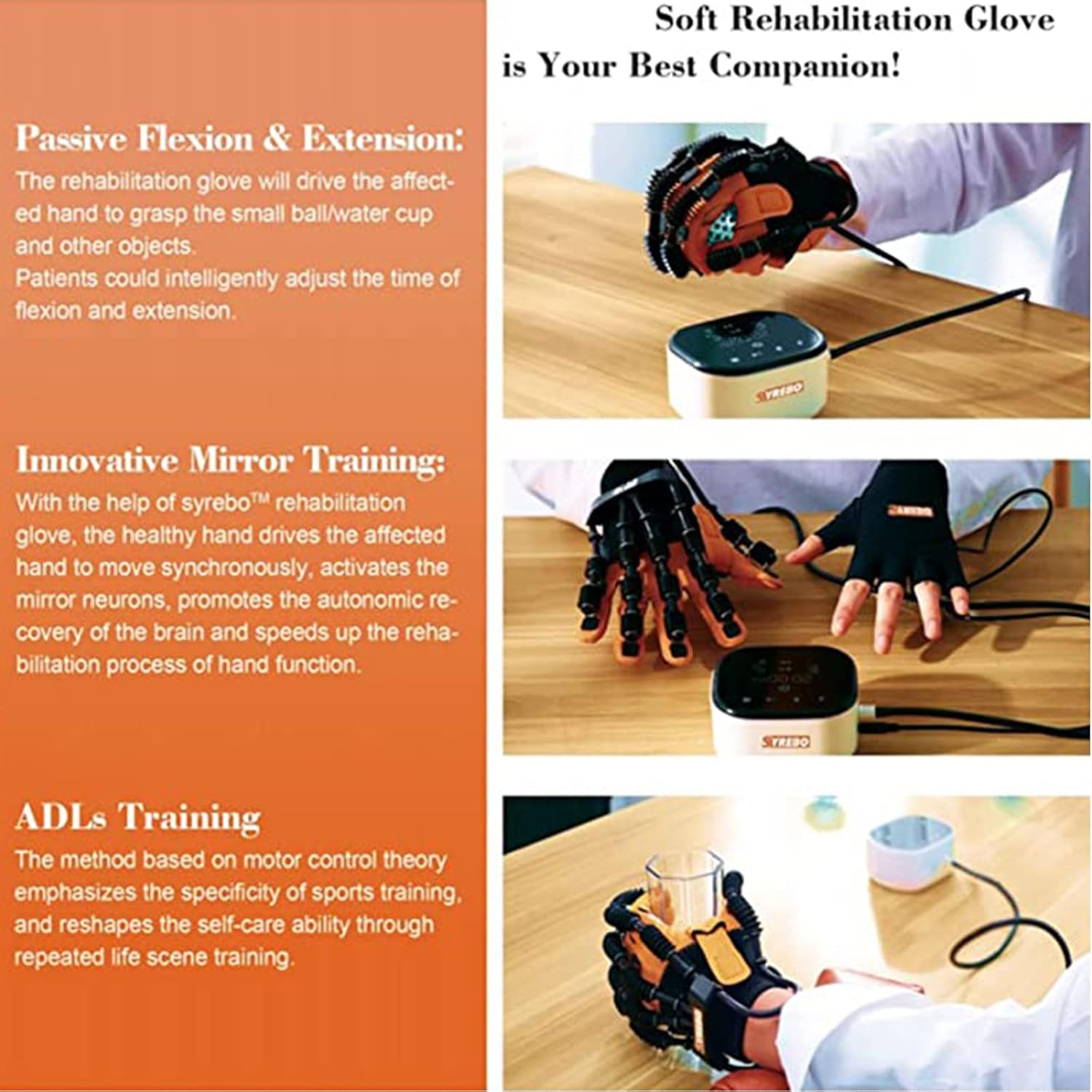 XYEJL Hand Rehabilitation Robot Gloves, Physiotherapy Rehabilitation Robotics Rehab Device for Stroke People Finger Wrist Training with Mirror Mode and Single Finger Training,RightHand-7age(Child)