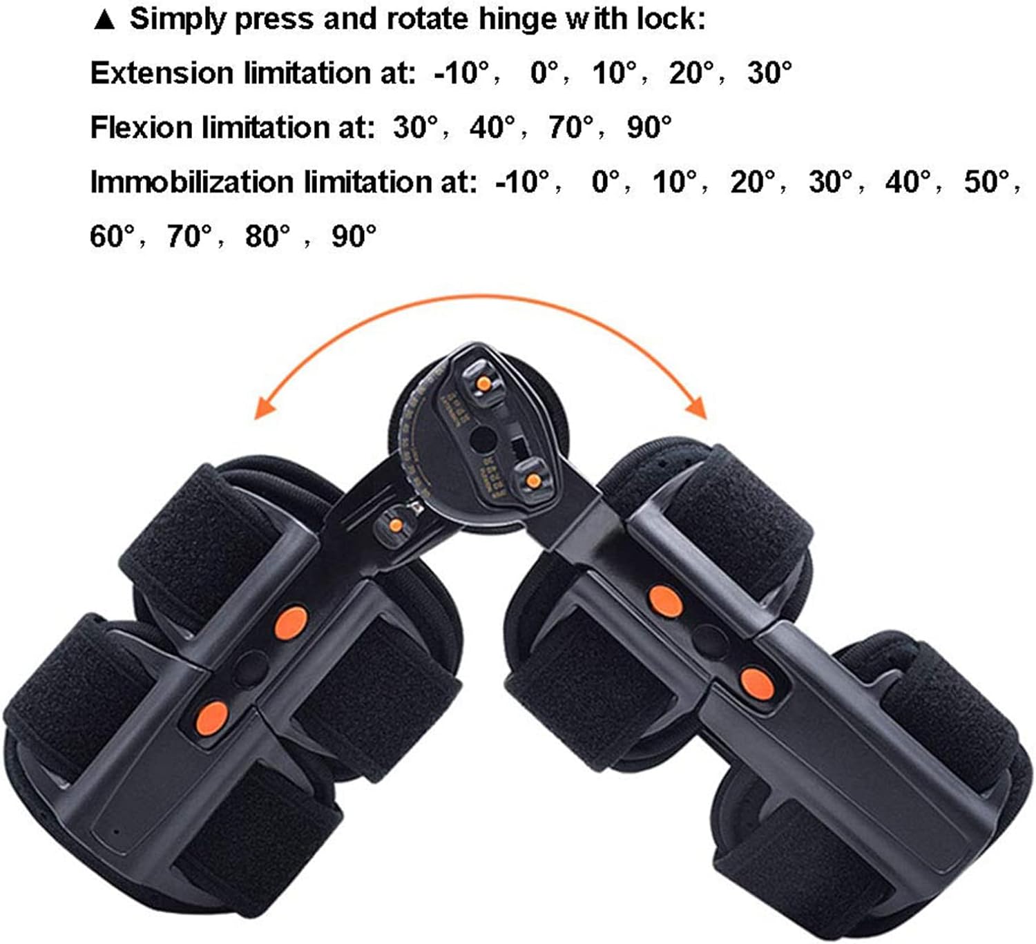 Knee Brace - Adjustable Articulating Knee Immobilizer Bracket Support Leg Splint Stabilizer for Post Acl, MCL and Pcl Hemiplegic Immobilization, Meniscus Tears,
