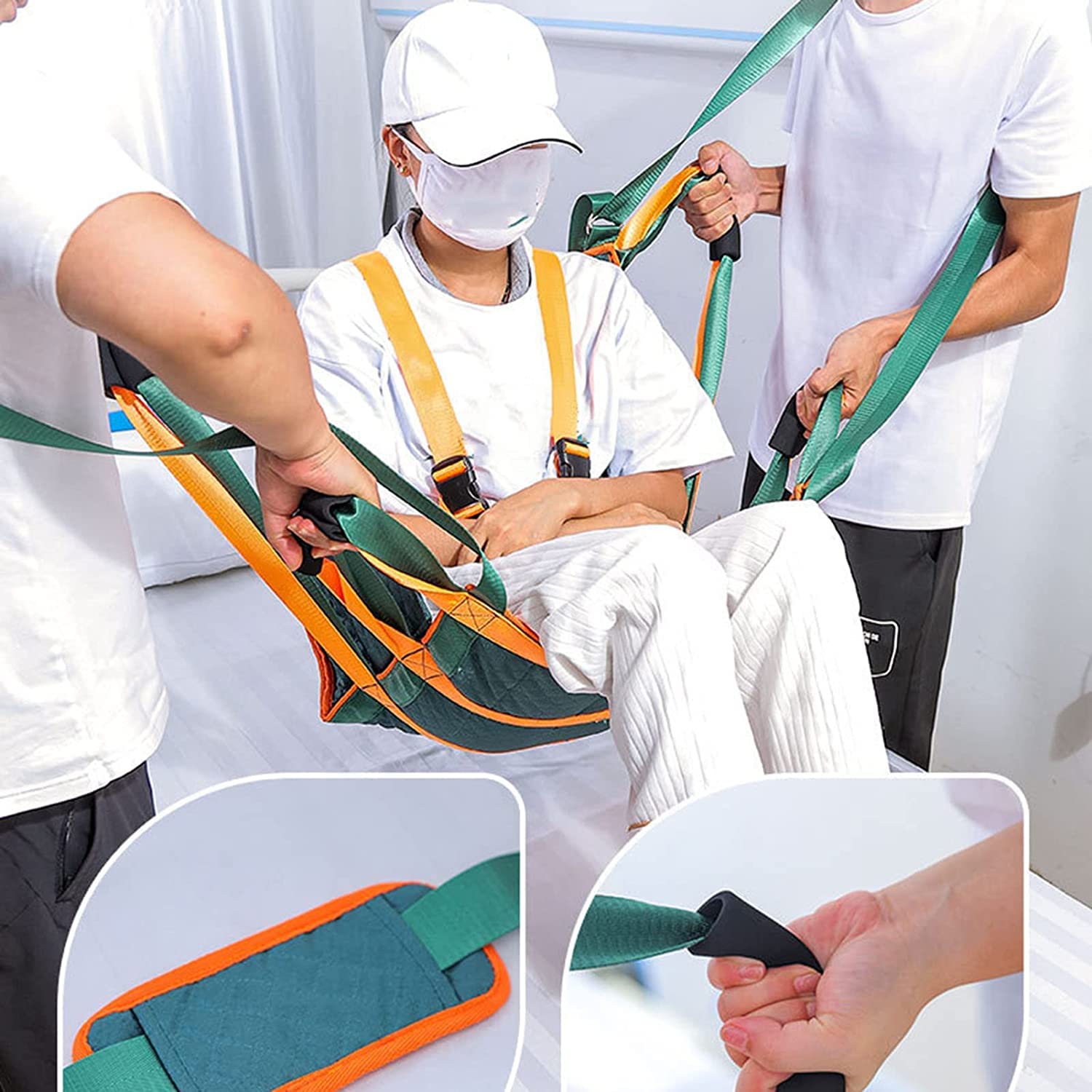 Bed Transfer Blanket with Handles, Washable Patient Lifting Device Reusable Slide Sheet for Hospitals and Home Care Use