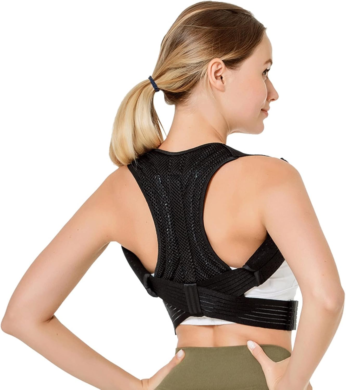 KANDUO Posture Corrector-Back Brace for Men and Women- Fully Adjustable Straightener for Mid, Upper Spine Support- Neck, Shoulder, Clavicle and Back Pain Relief-Breathable (Color : Medium)