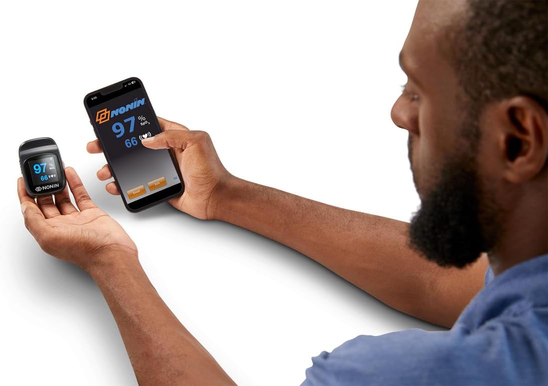 Nonin TruO2 OTC Pulse Oximeter Model 3250 FDA-Cleared, Over-The-Counter Medical Grade Wireless Fingertip Pulse Oximeter