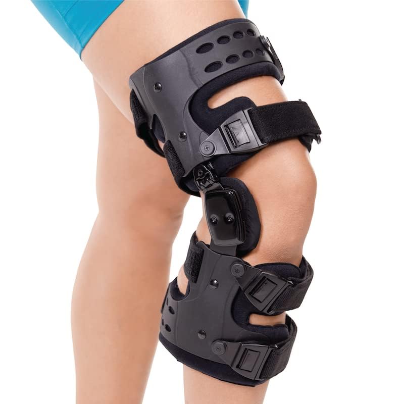 BraceAbility Osteoarthritis Unloader Knee Brace - Best Unicompartmental OA Support for Bone on Bone Arthritis Pain, Medial or Lateral Compartment Valgus Unloading, Arthritic Cartilage Repair (Right)