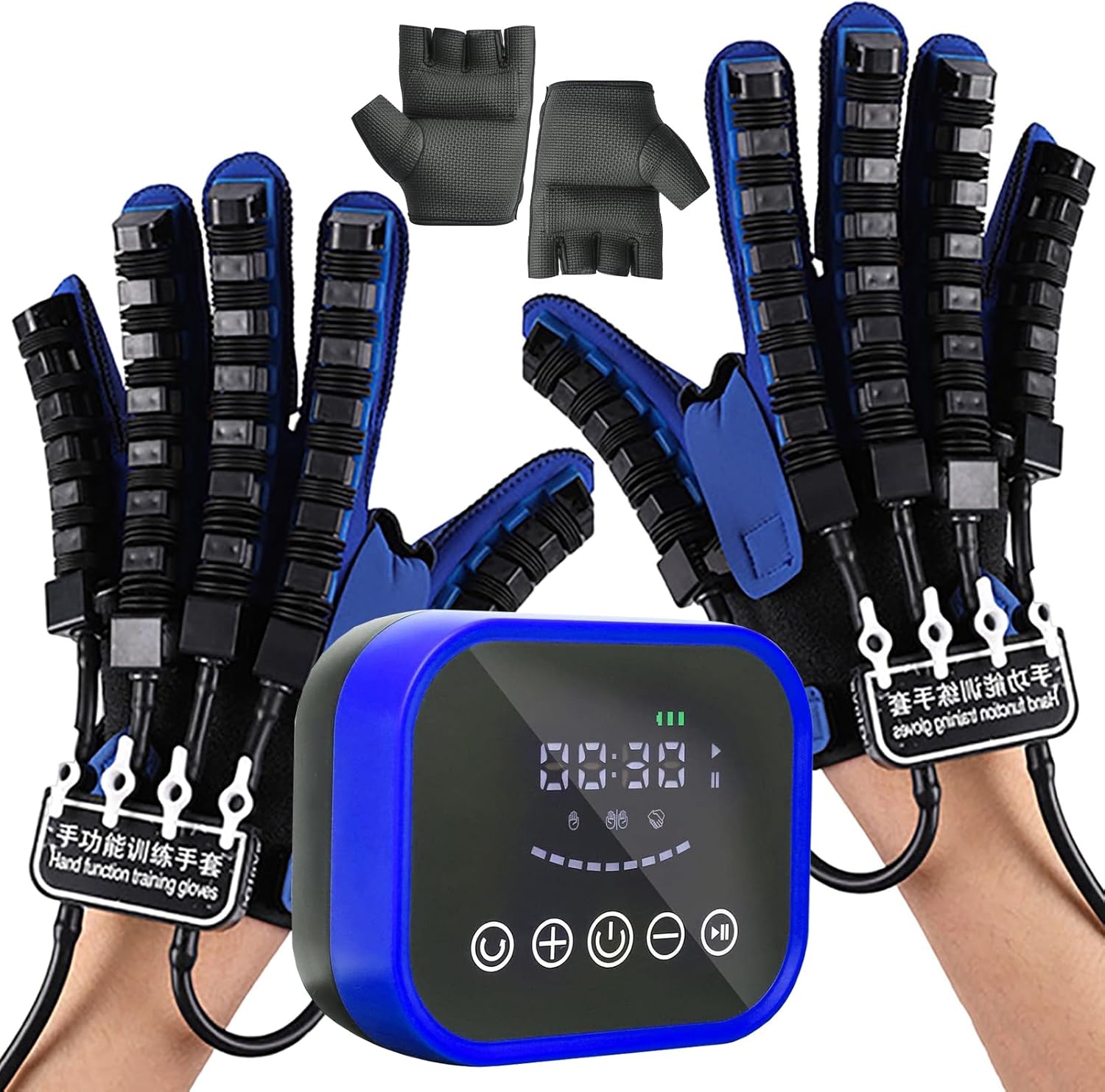 Rehabilitation Robot Gloves for Both Hands, Five-Finger Hand Function Strength Training, Rechargeable Robotic Hand Glove for Stroke Rehab