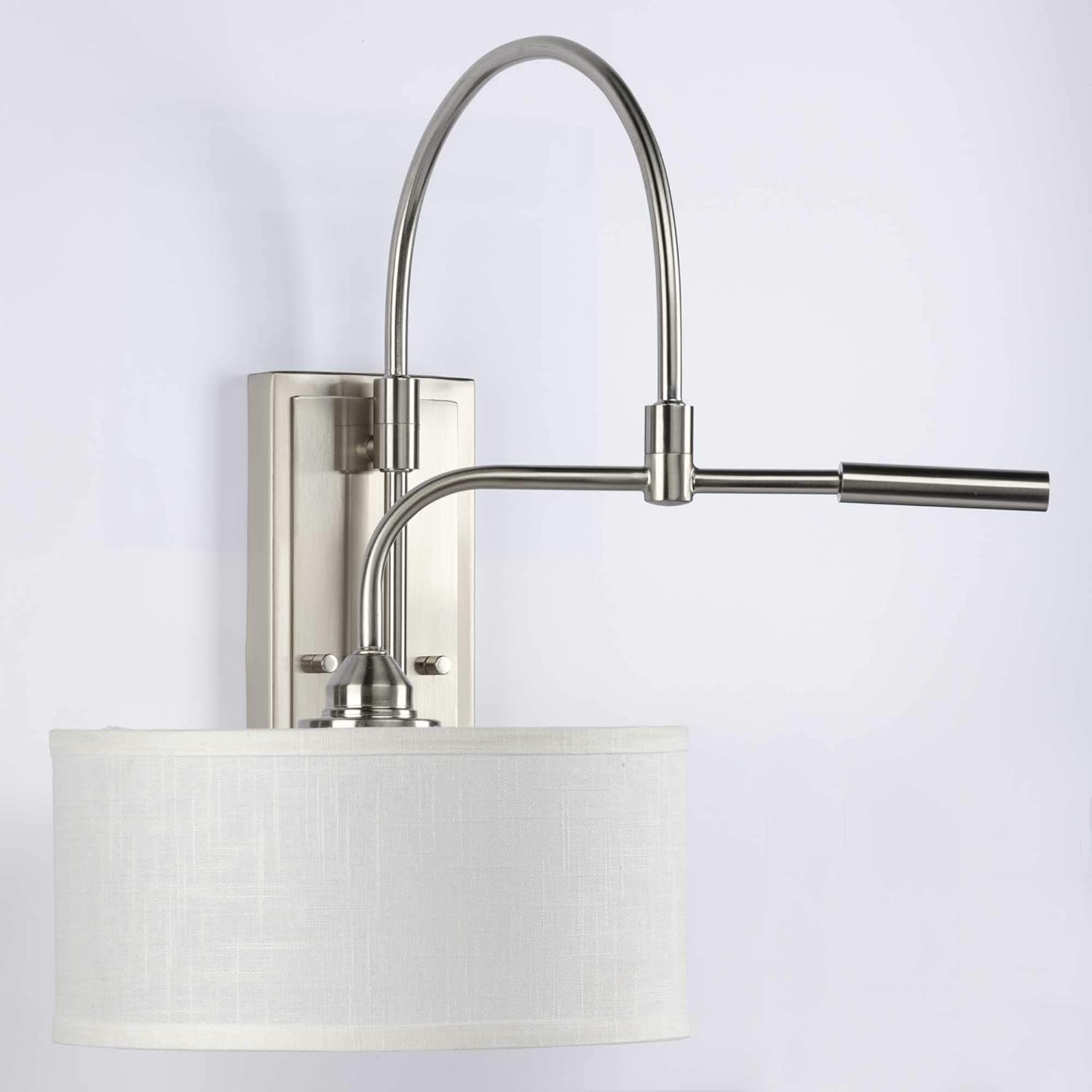 Progress Lighting Kempsey Collection One-Light Swing Arm Wall Bracket, Nickel, 19-3/4