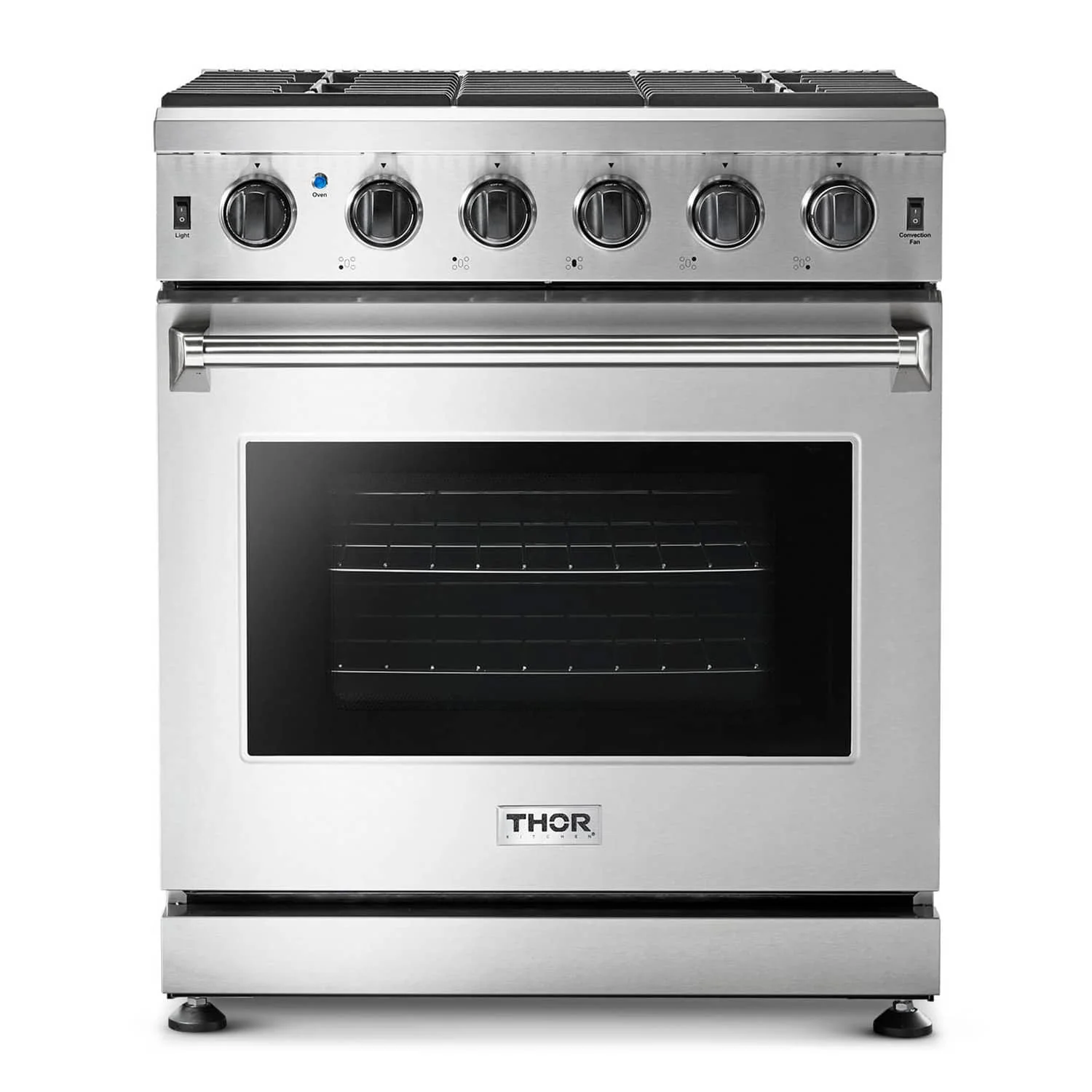 Thor Kitchen 30-Inch Propane Gas Range with 5 Burners, 4.55 cu. ft Oven in Stainless Steel (LRG3001ULP)
