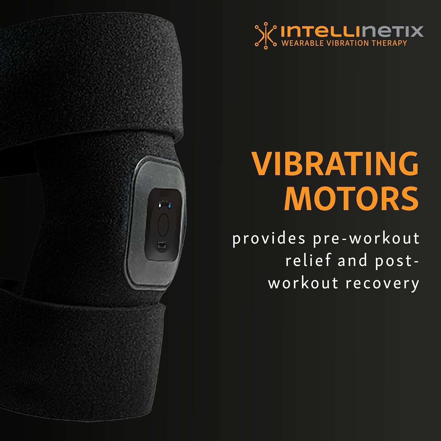 Brownmed - Intellinetix Knee/Elbow Therapy Wrap - Active Wrap for Elbows & Knees that Offers Massage - Elbow & Knee Compression Sleeve with Wearable Massager - Premium Knee & Elbow Support