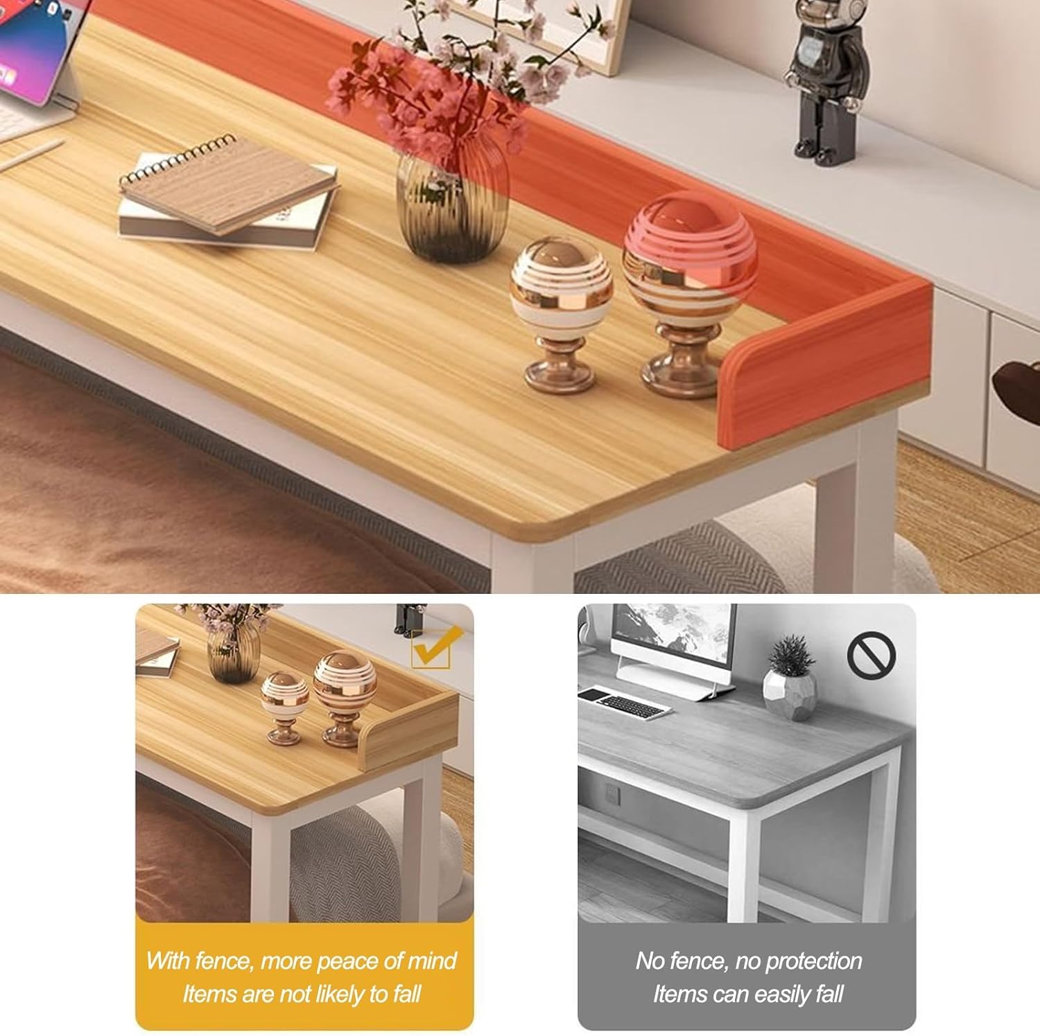 Mobile Overbed Table with Wheels, Heavy Duty Metal Leg Laptop Desk for Hospital and Home Use