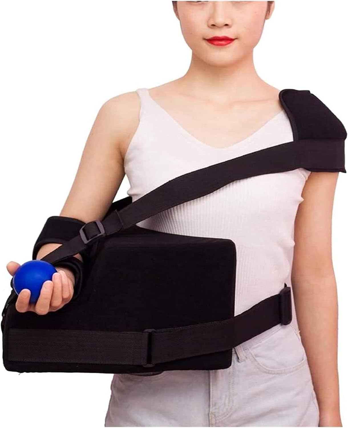 TEidea Portable Shoulder Abduction Sling Stabilizing Support with Pillow Adjustable Arm Slings Shoulder Immobilizer Elbow Braces(Size:Leftarm)
