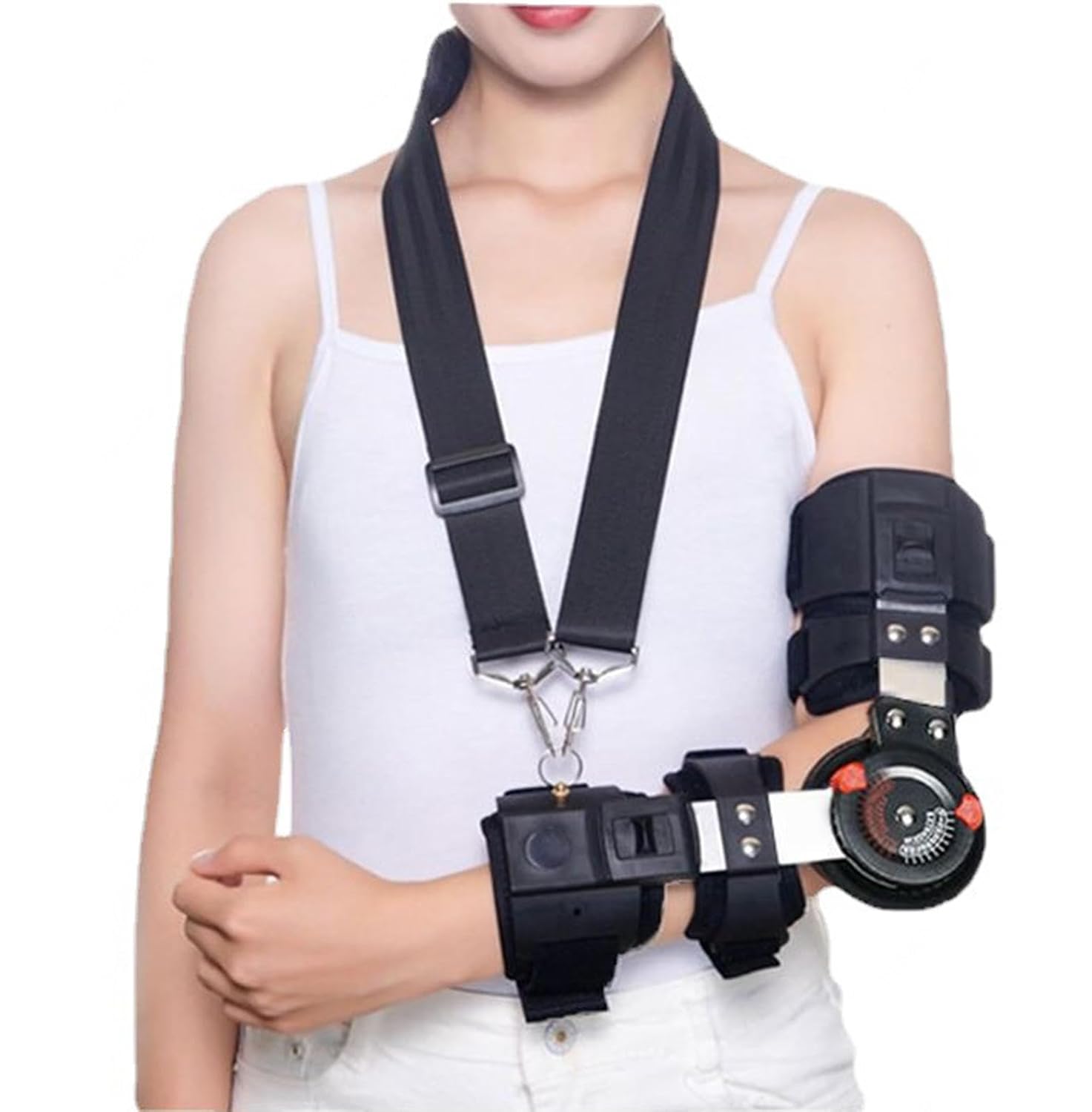 Hinged ROM Elbow Brace Support Unisex,Adjustable Elbow Splint Immobilizer for Tendonitis, Tennis & Golfer's Elbow, Arthritis, Bursitis, Arm Injury Recovery,Right (Right