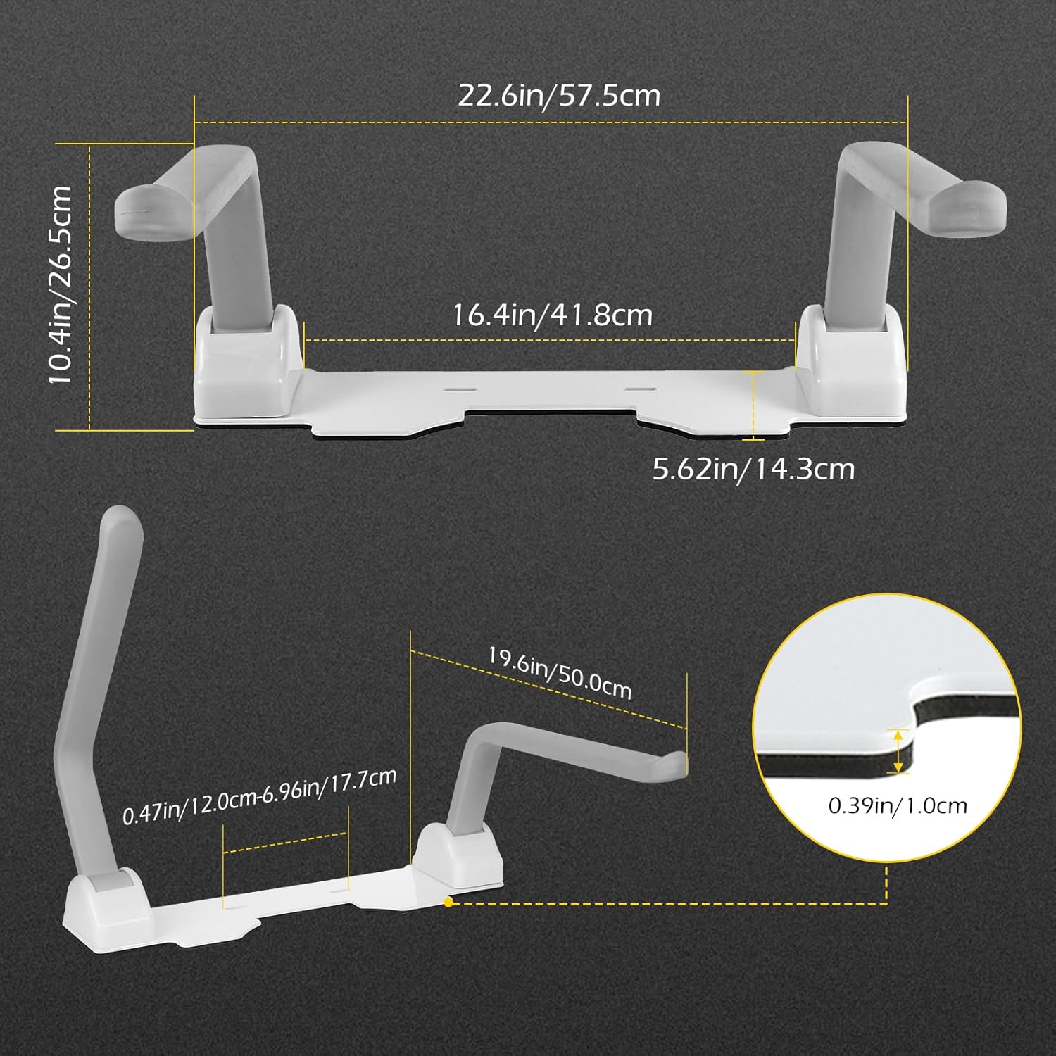 Dyna-Living Toilet Safety Rails 480lbs Load-Bearing Toilet Safety Frame with Flip Up Non-Slip Aluminum Alloy Armrest Toilet Assist Devices for Seniors Toilet Support Bars for Elderly Toilet Seat Rails