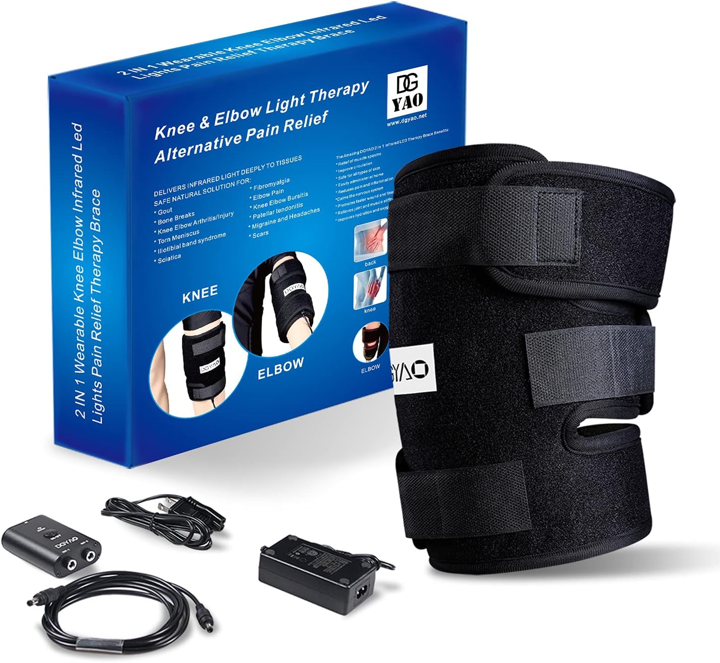 DGXINJUN Infrared & Red Light Therapy for Joint Pain Relief Device Led 880nm Wearable Knee Elbow Pads Home Use Wrap