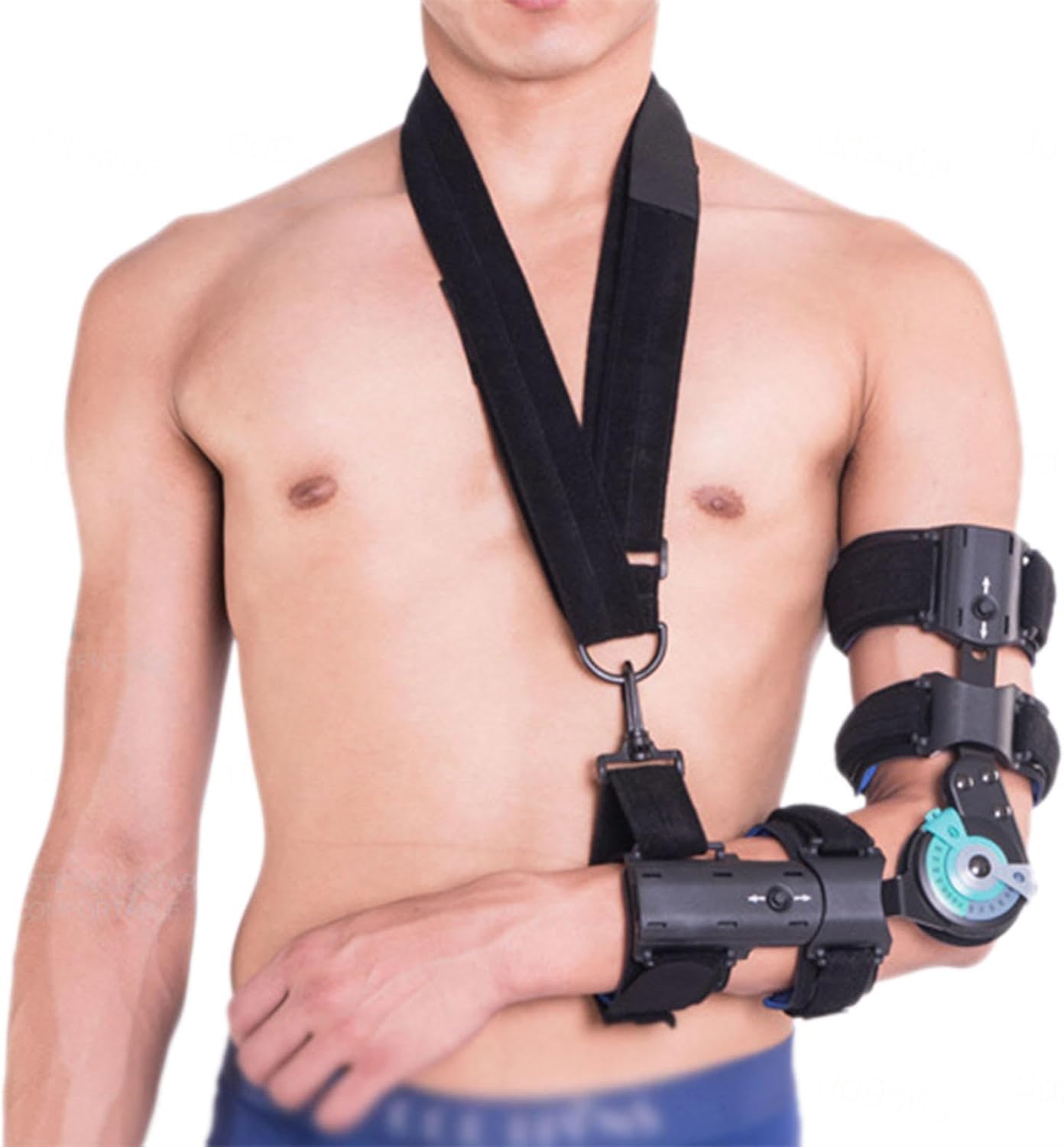 Adjustable ROM Hinged Elbow Brace Stabilizer,Post OP Elbow Brace with Sling Stabilizer,Arm Injury Recovery Support After Surgery Orthosis Orthotics(Left)