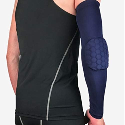 HBJWOV 1PCS Arm Sleeve Honeycomb Foam Pad Crashproof Antislip Basketball Pads Armband Sport Elbow Support Brace Protector(L)