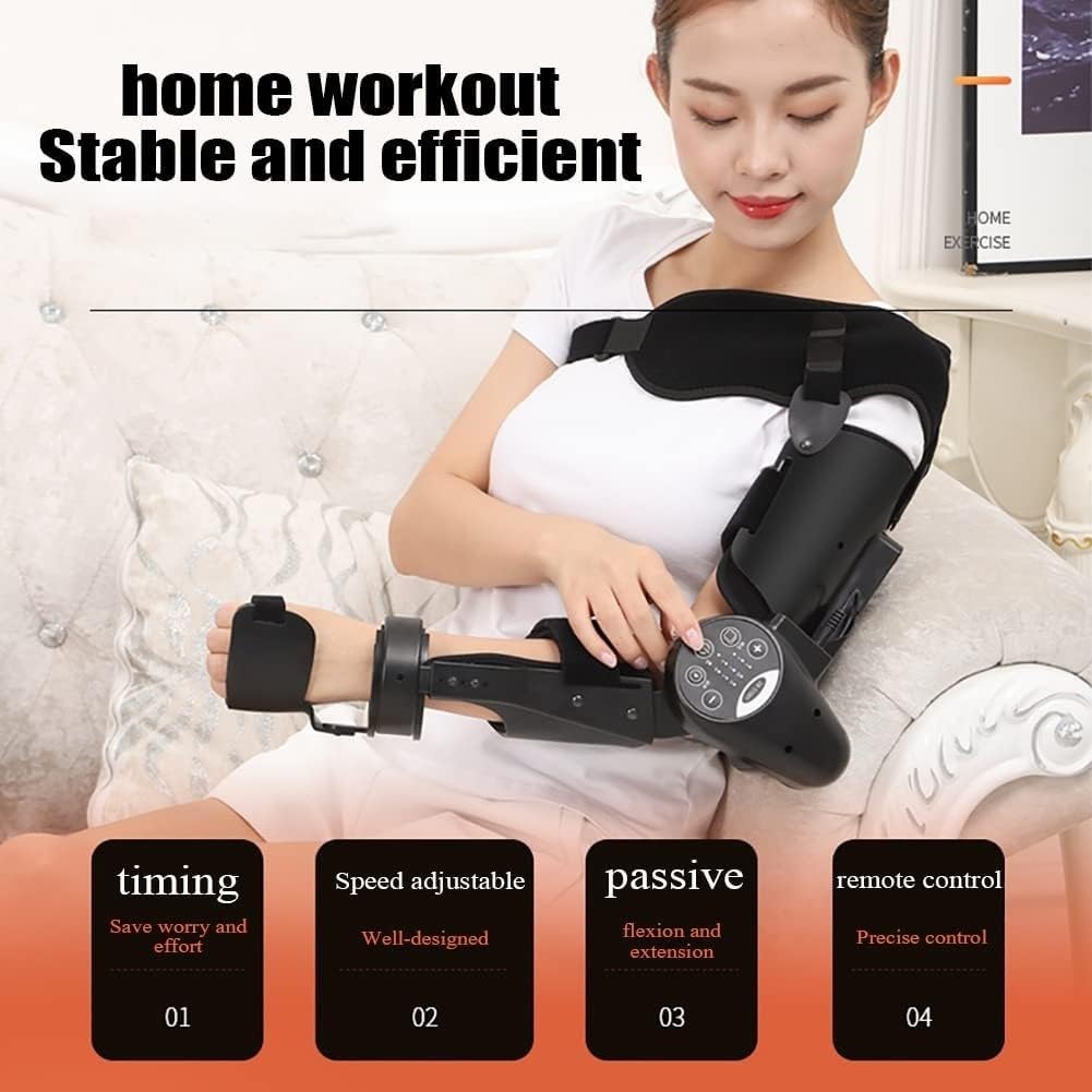 Arm Flexion And Extension Exerciser Elbow Joint Stretching Trainer Elbow Joint Orthotics Protector Brace With 2 Modes And 2 Speed Adjustable 3-speed Adjustable Arm Rest Length (Color : Left Arm)