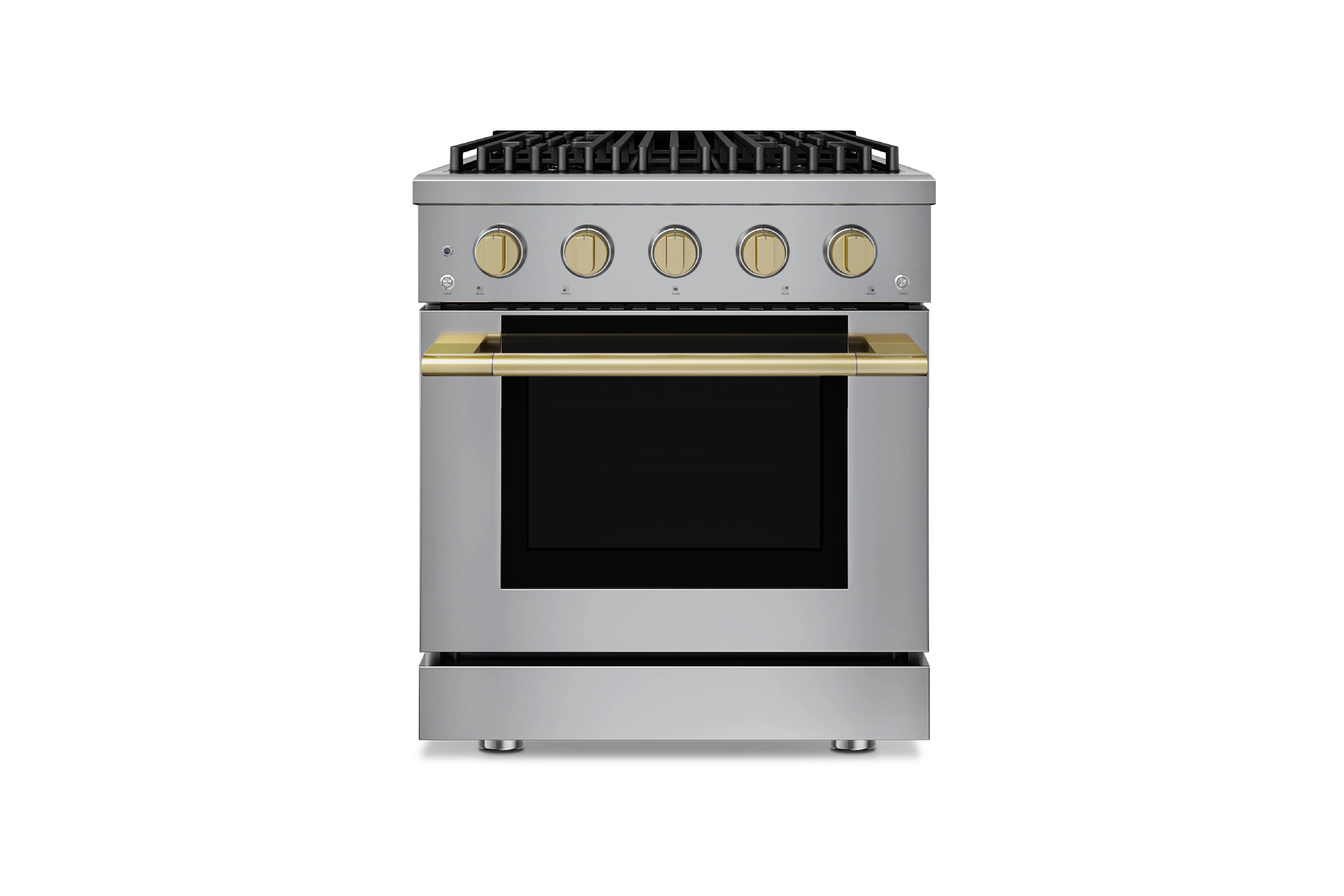 Hauslane HausPro Series 30-Inch Gas or Dual Fuel Range with 4 Burners and Convection Oven in Stainless Steel
