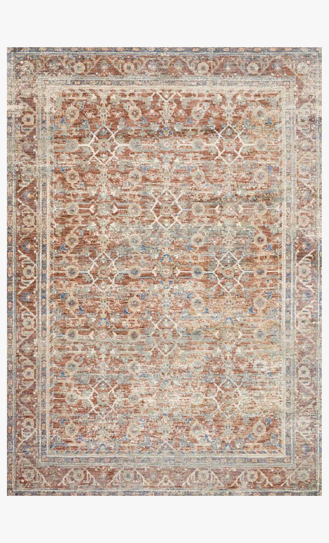 Loloi Revere Collection - Traditional Power Loomed Rug in Terracotta (REV-07)