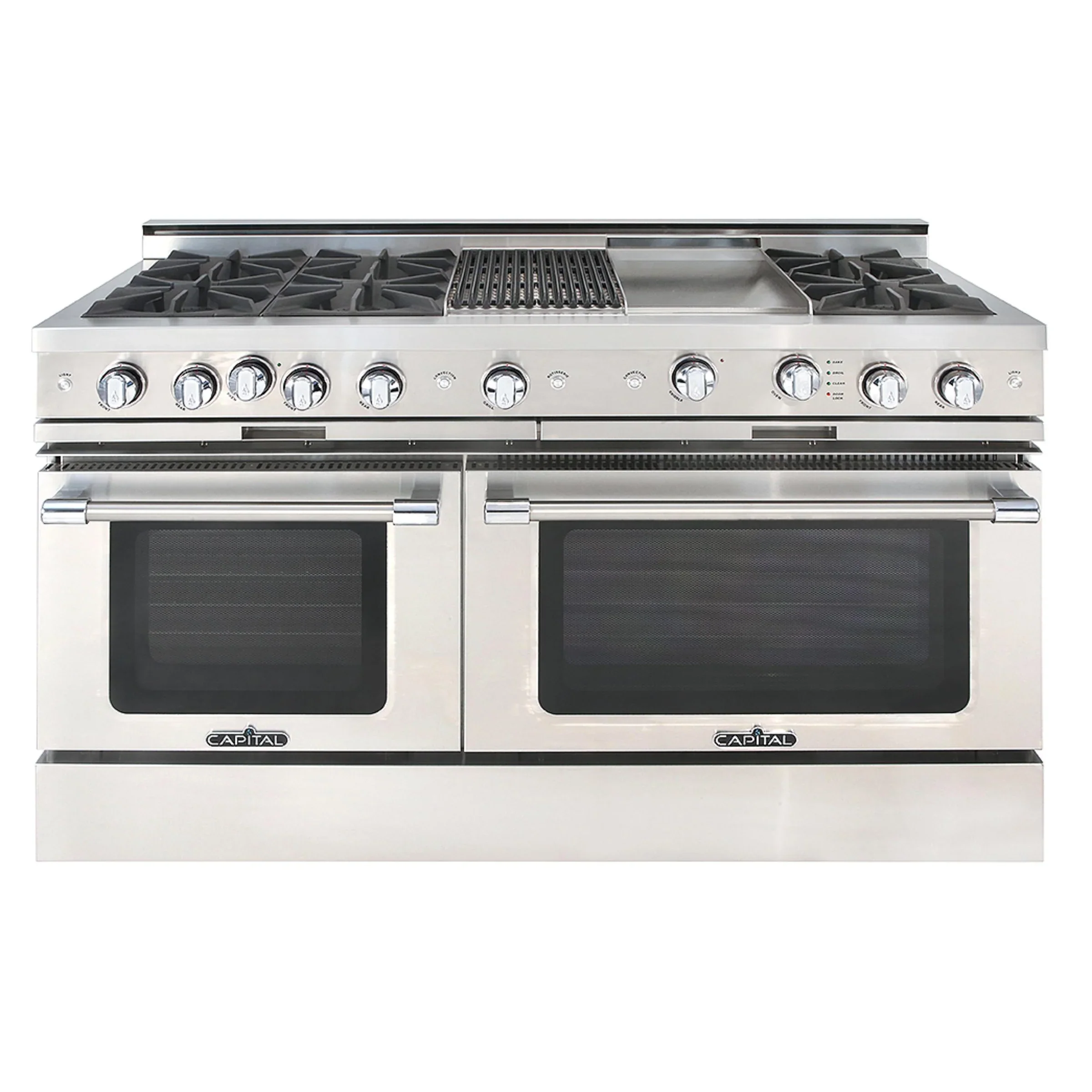 Capital 60-Inch Grand Chef Gas Range in Stainless Steel with 6 Open Burners, Grill, & Griddle (CGSR604BG2)