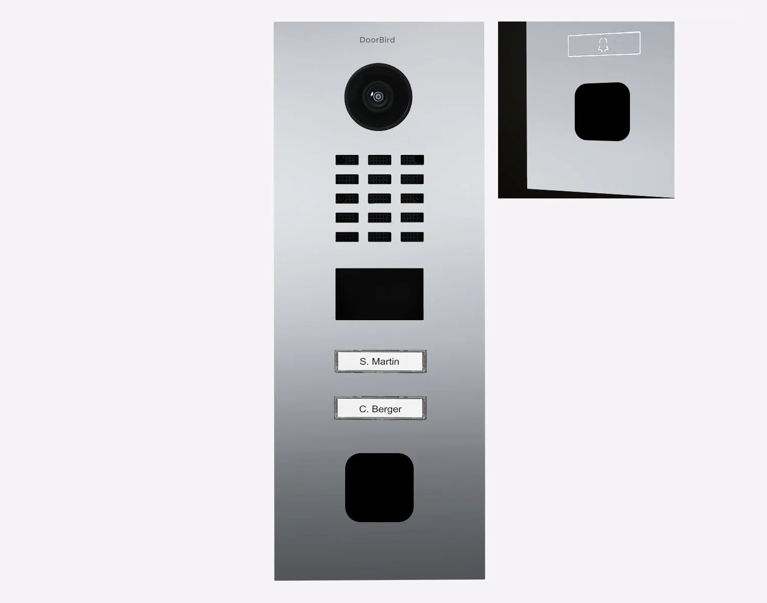 DoorBird D2102FV EKEY Sline IP Video Door Station, 2 Call Buttons in Chrome