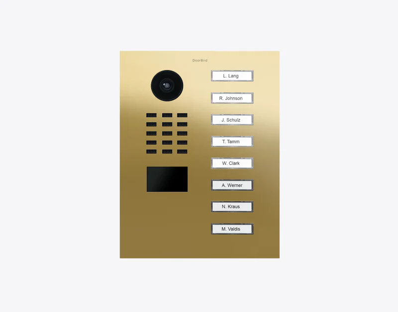 DoorBird D2108V IP Video Door Station, 8 Call Buttons in Brass