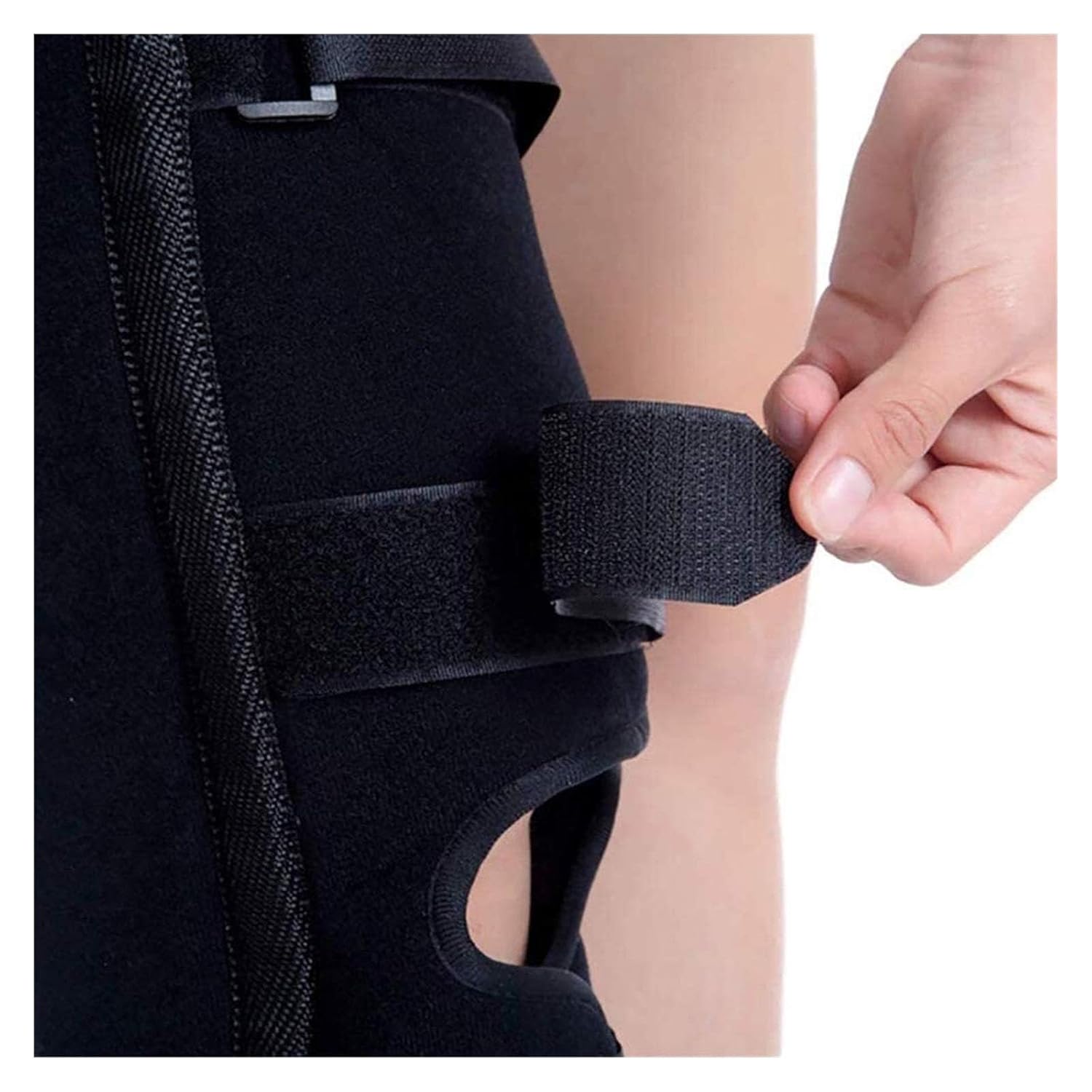 Adjustable Ankle Brace, Leg Immobilizer, Knee Brace - Joint Pain, Tendon, Ligament Protective Equipment Soft Breathable and Good Elastic (black L)