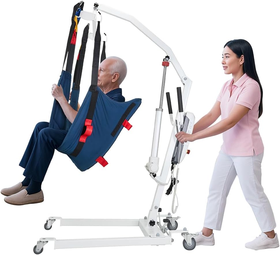 Electric Patient Lift Premium Aluminum Folding Electric Patient Lift for Home Travel and Healthcare Efficient 440lbs Electric Body Lightweight Transfer Lift