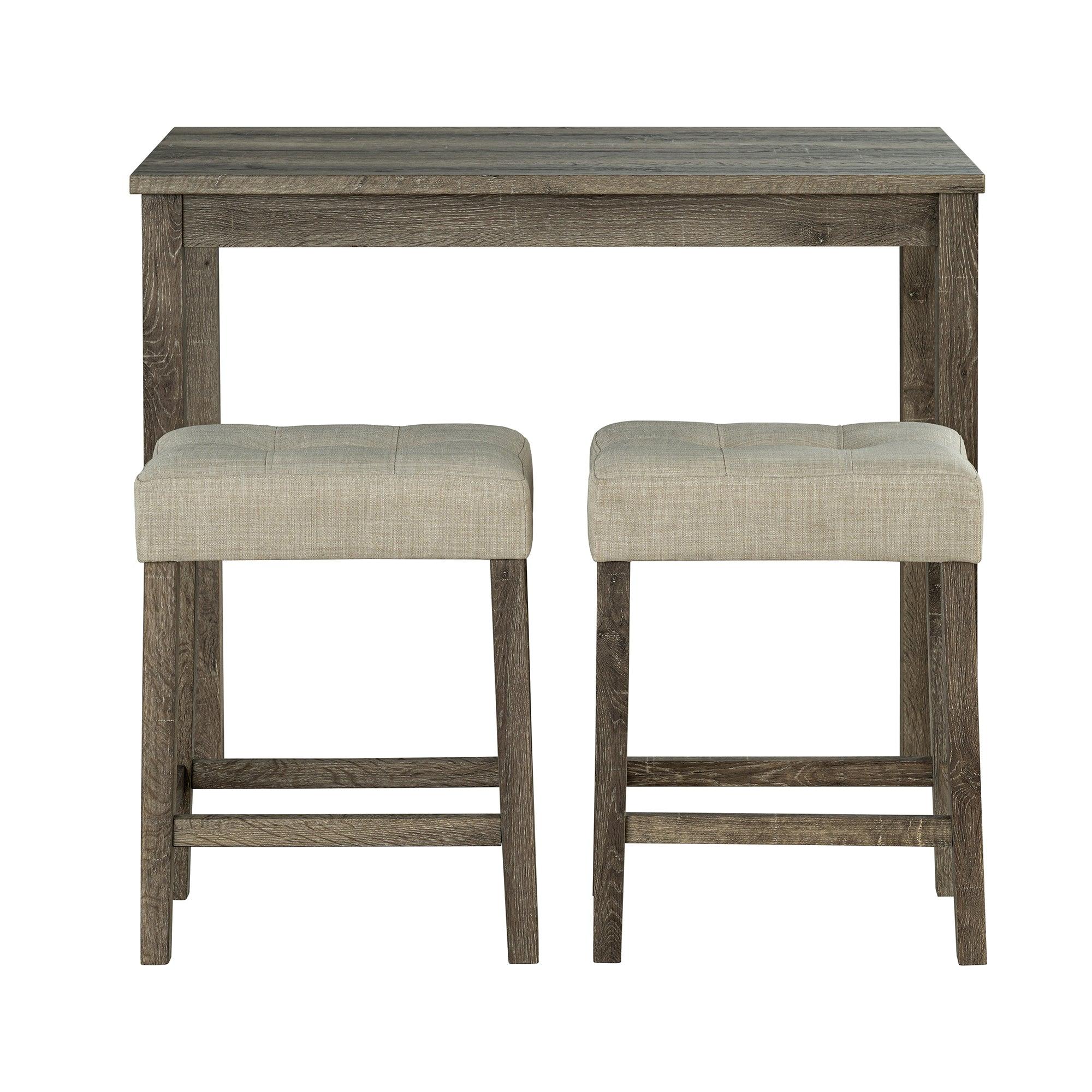 Parrot Uncle 1 Traditional Breakfast Dining Table Set with 2 Stools for Apartment (SL3400BR-PT-3PK-PU)