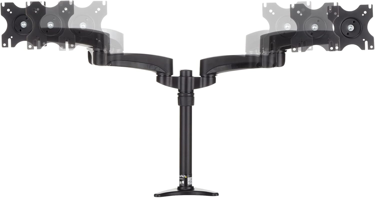 StarTech.com Desk Mount Dual Monitor Arm - Articulating - Supports Monitors 12'' to 24