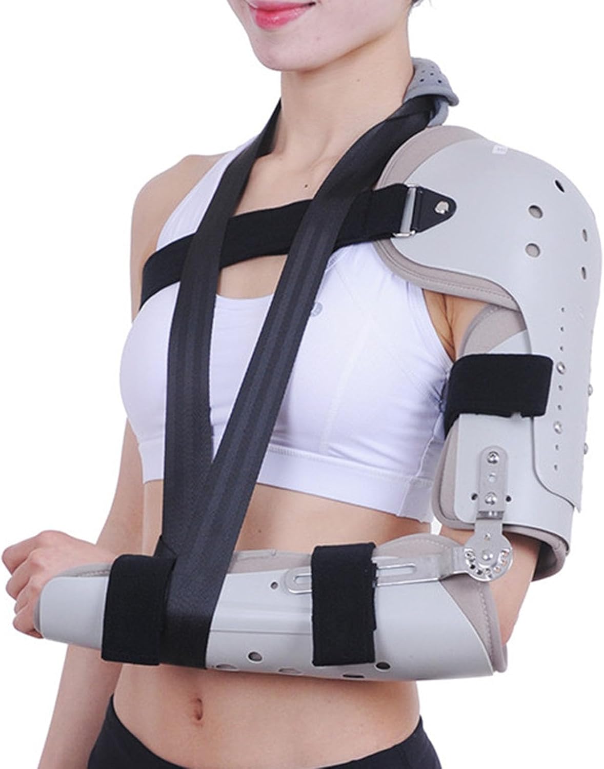 Elbow Immobilizer Brace Removable Long Arm Cast and Soft Forearm Orthosis Splint Adjustable Post Op Elbow Brace for Post Elbow Brace Stabilizer,Right-Left