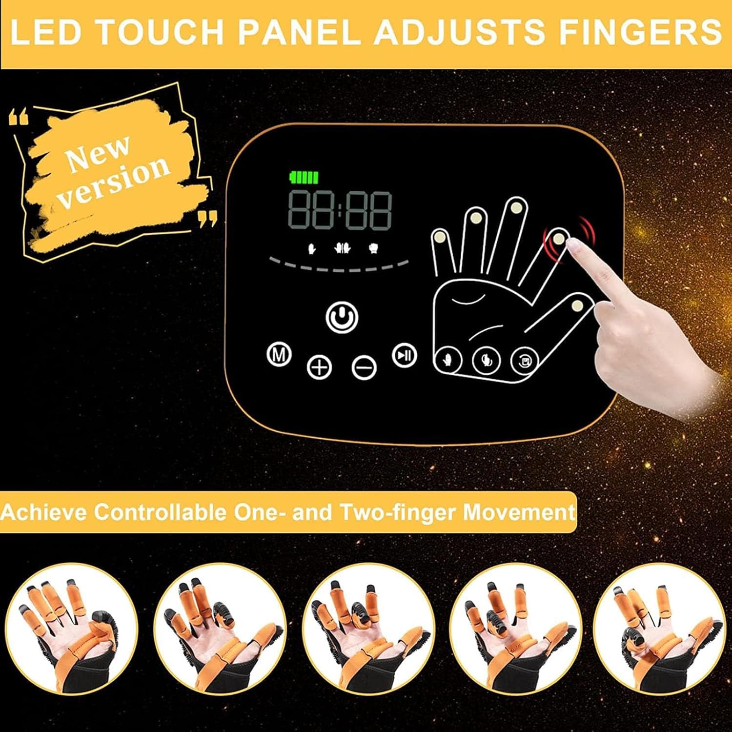 Hemiplegia Finger Rehabilitation Robot Gloves - Effective Stroke Recovery Equipment For Home Use USB Charging (Right M)